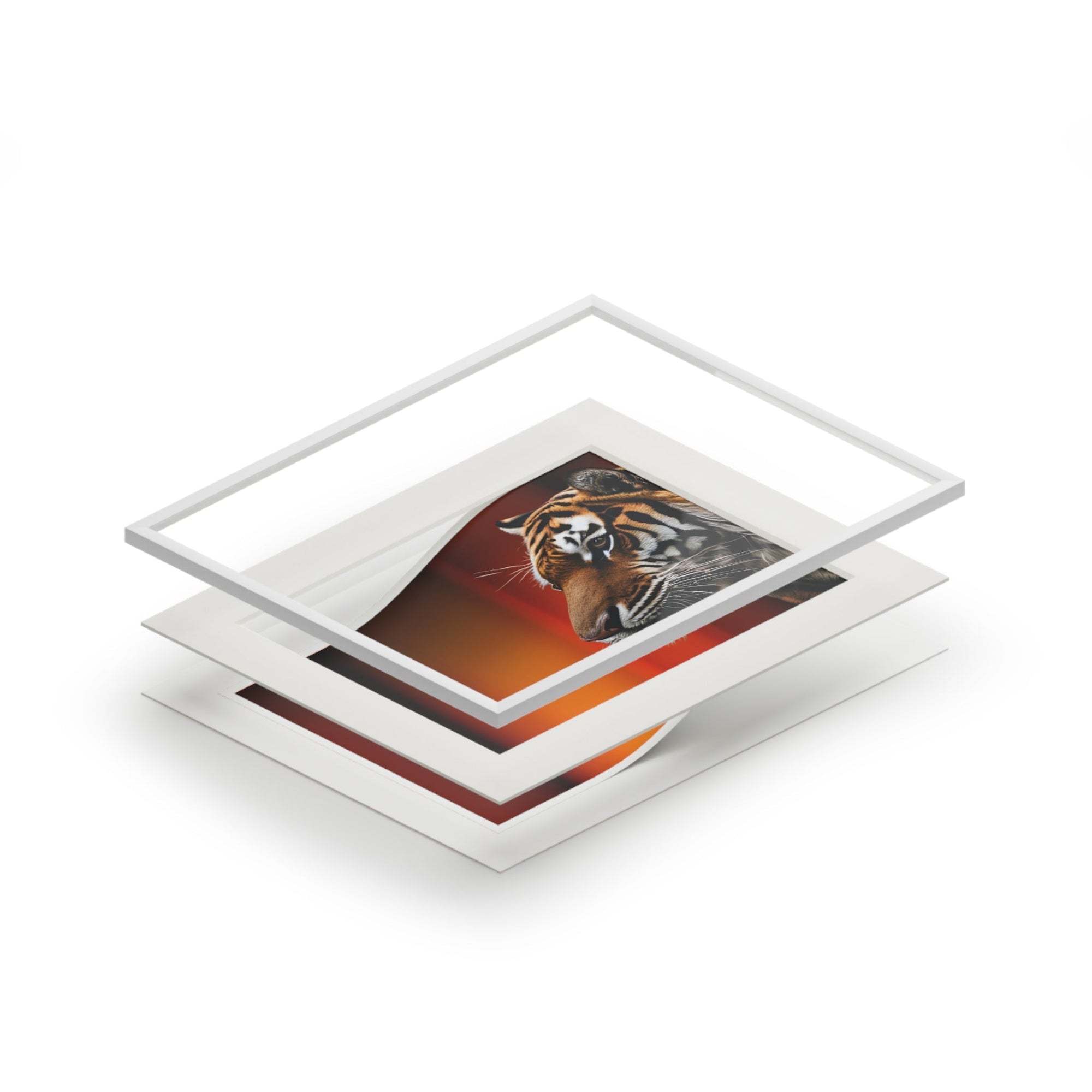 Beautiful Tiger Fine Art Print with Passepartout Frame Printify
