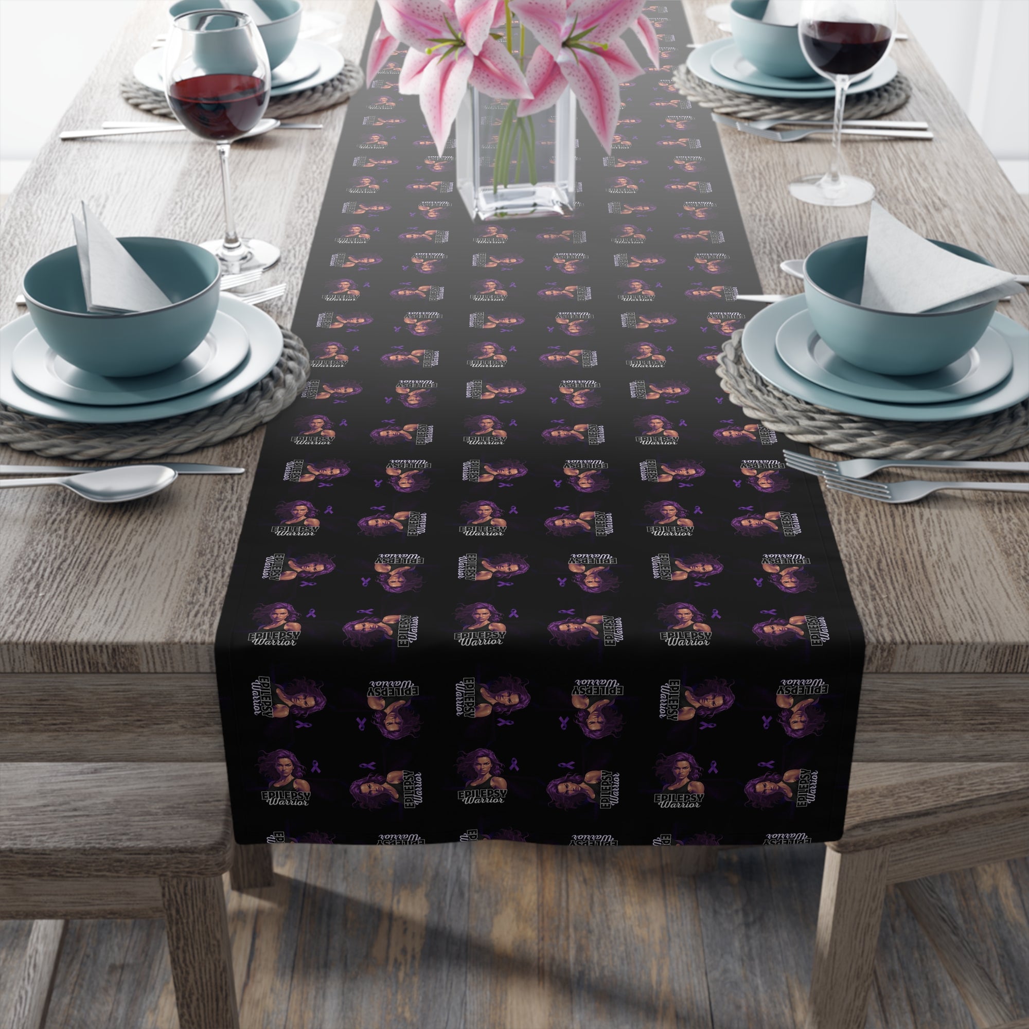 Epilepsy Warrior Woman Table Runner