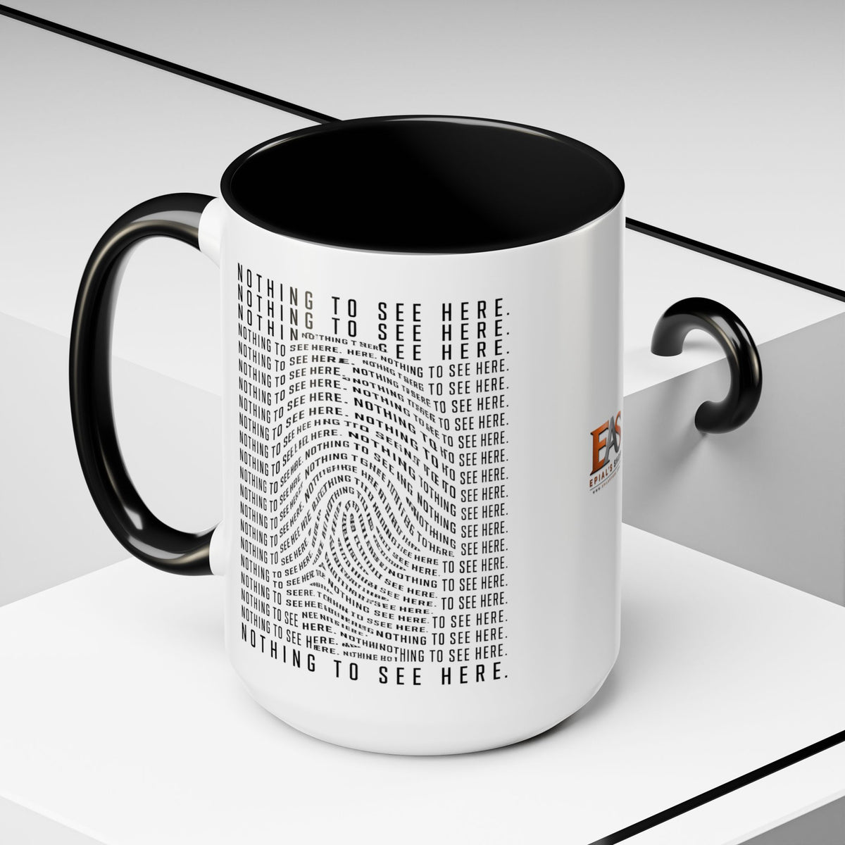 Nothing to See Here Mug | Hidden Fingerprint True Crime & Social Media Coffee Cup (11/15oz)