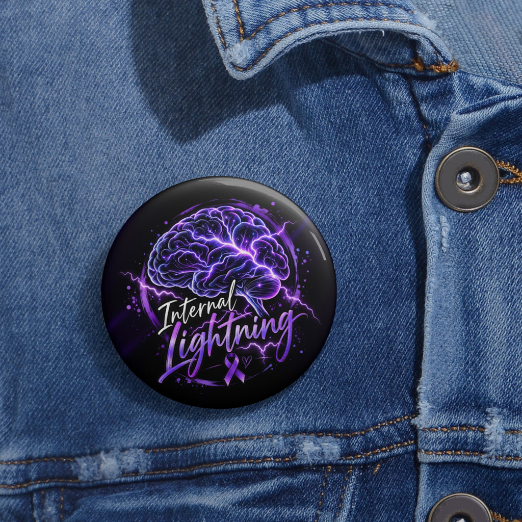 Internal Lightning Epilepsy Awareness Pinback Button