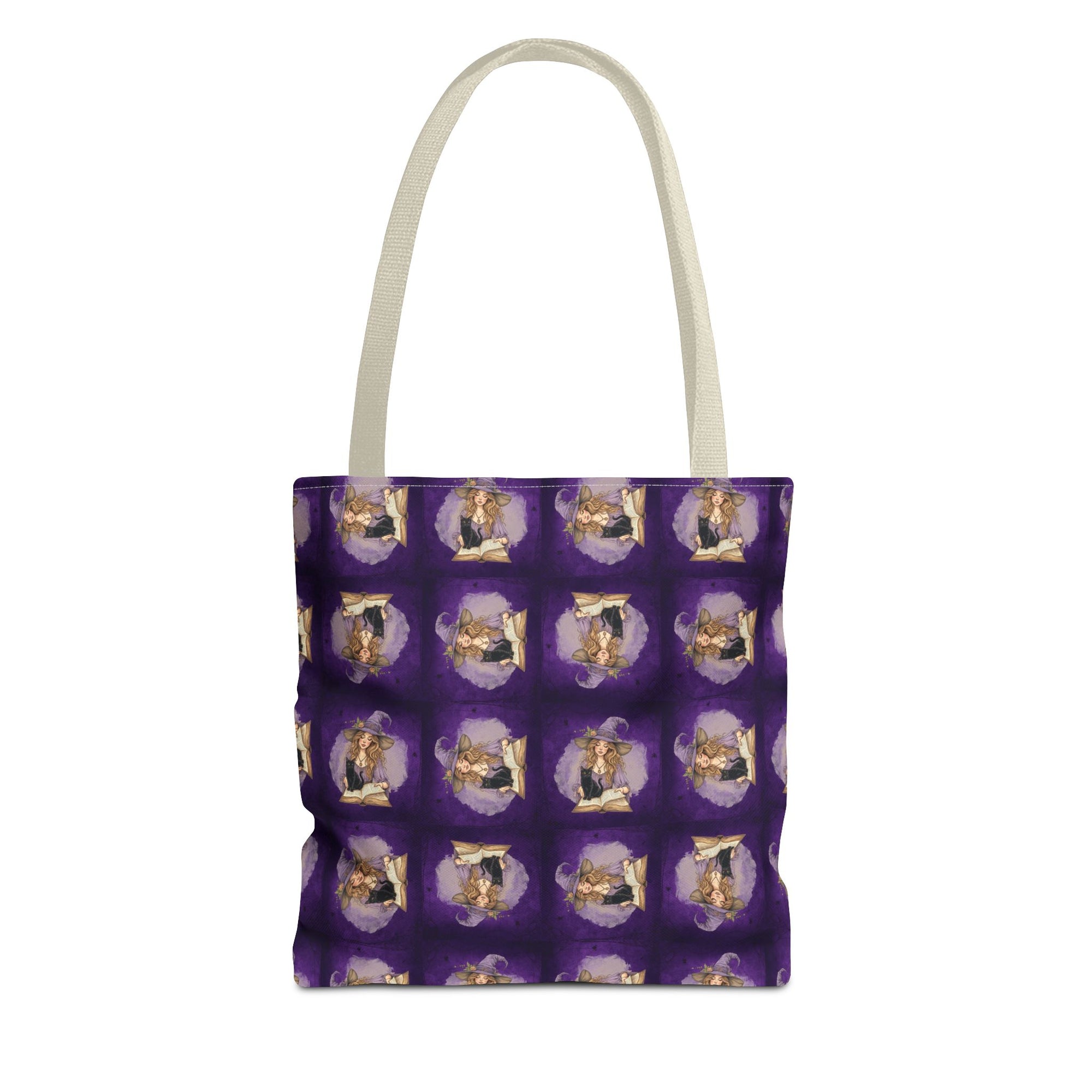 Vibrant Witchy Cat Lady Tote Bag