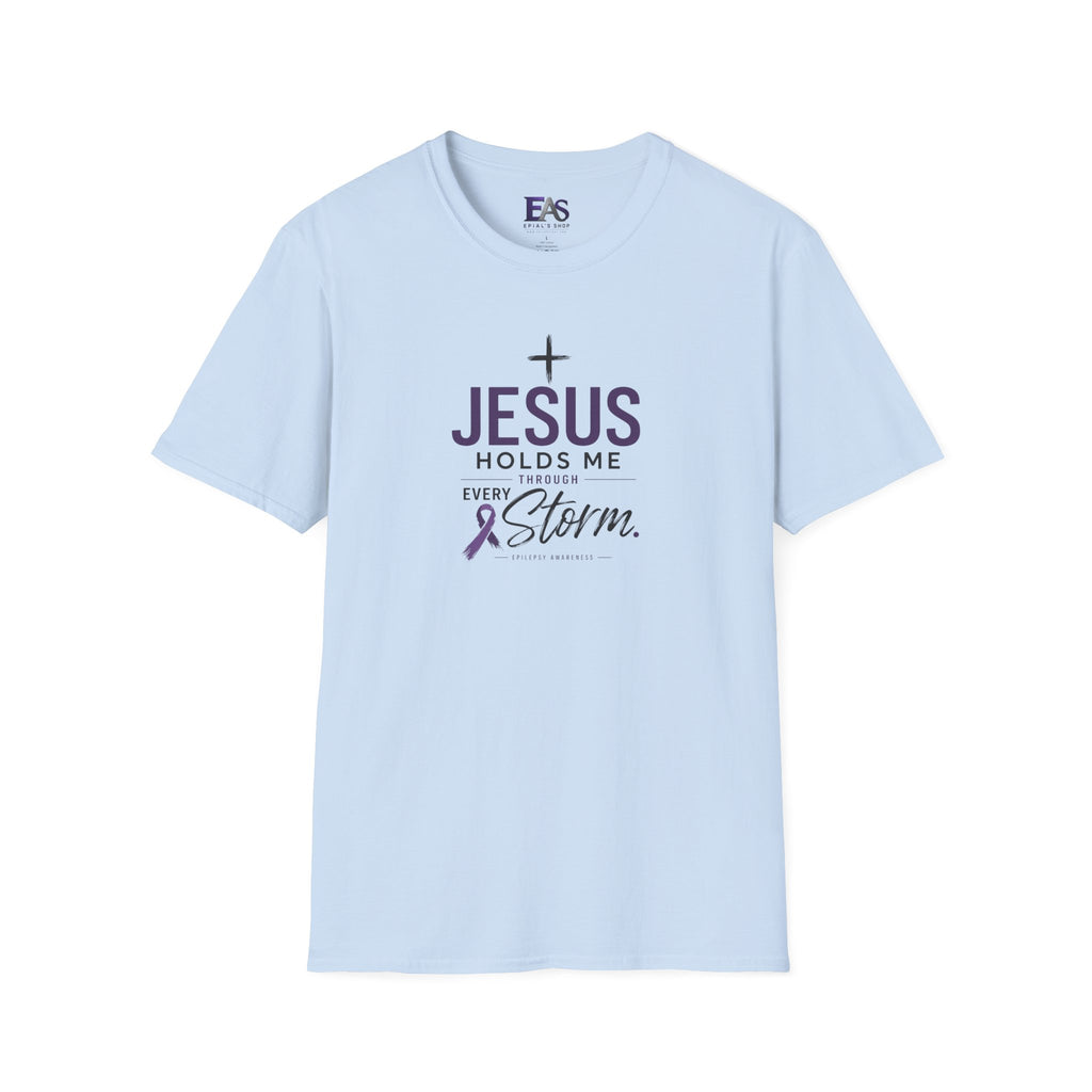 Jesus Holds Me Through Every Storm Epilepsy Awareness T-Shirt