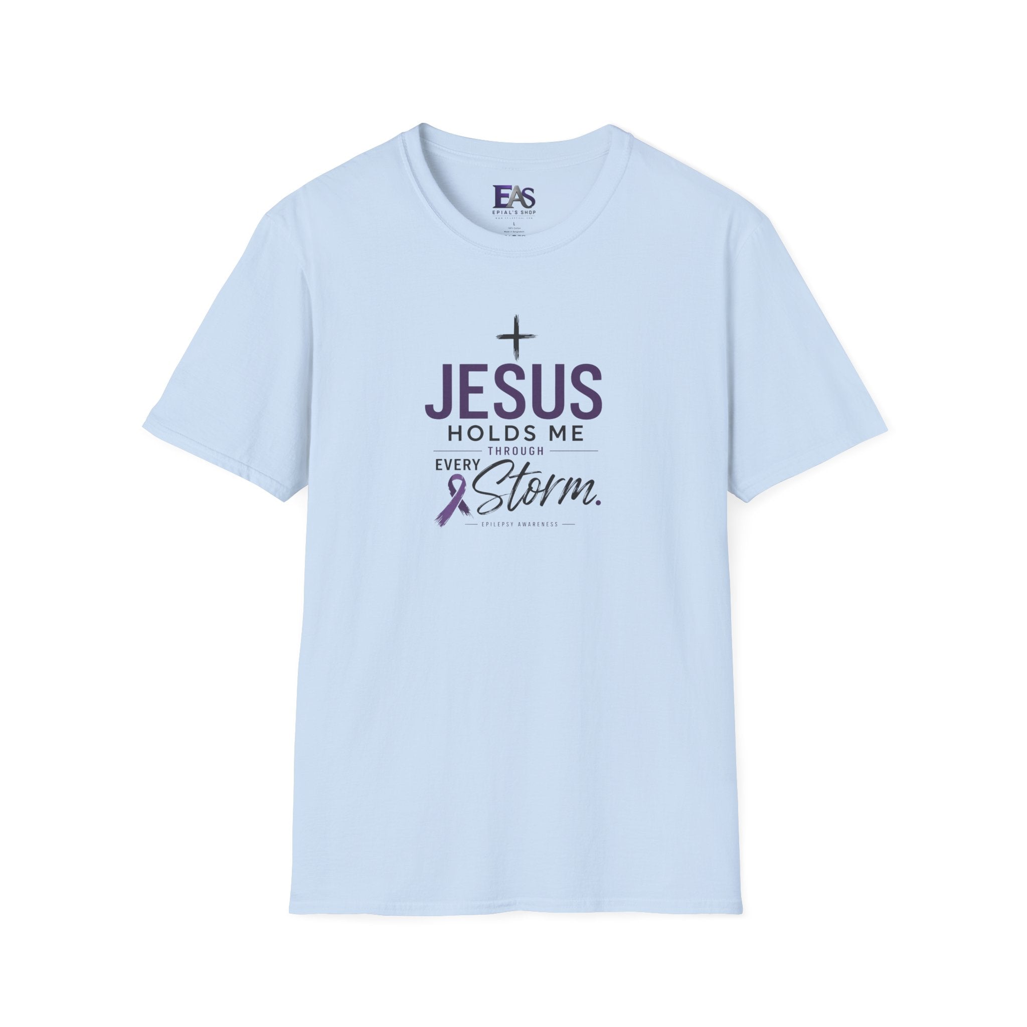 Jesus Holds Me Through Every Storm Epilepsy Awareness T-Shirt