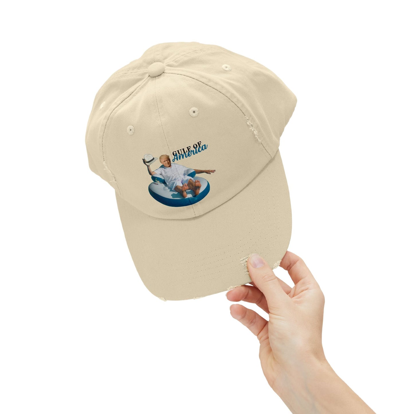 Trump Gulf of America Unisex Distressed Cap Printify