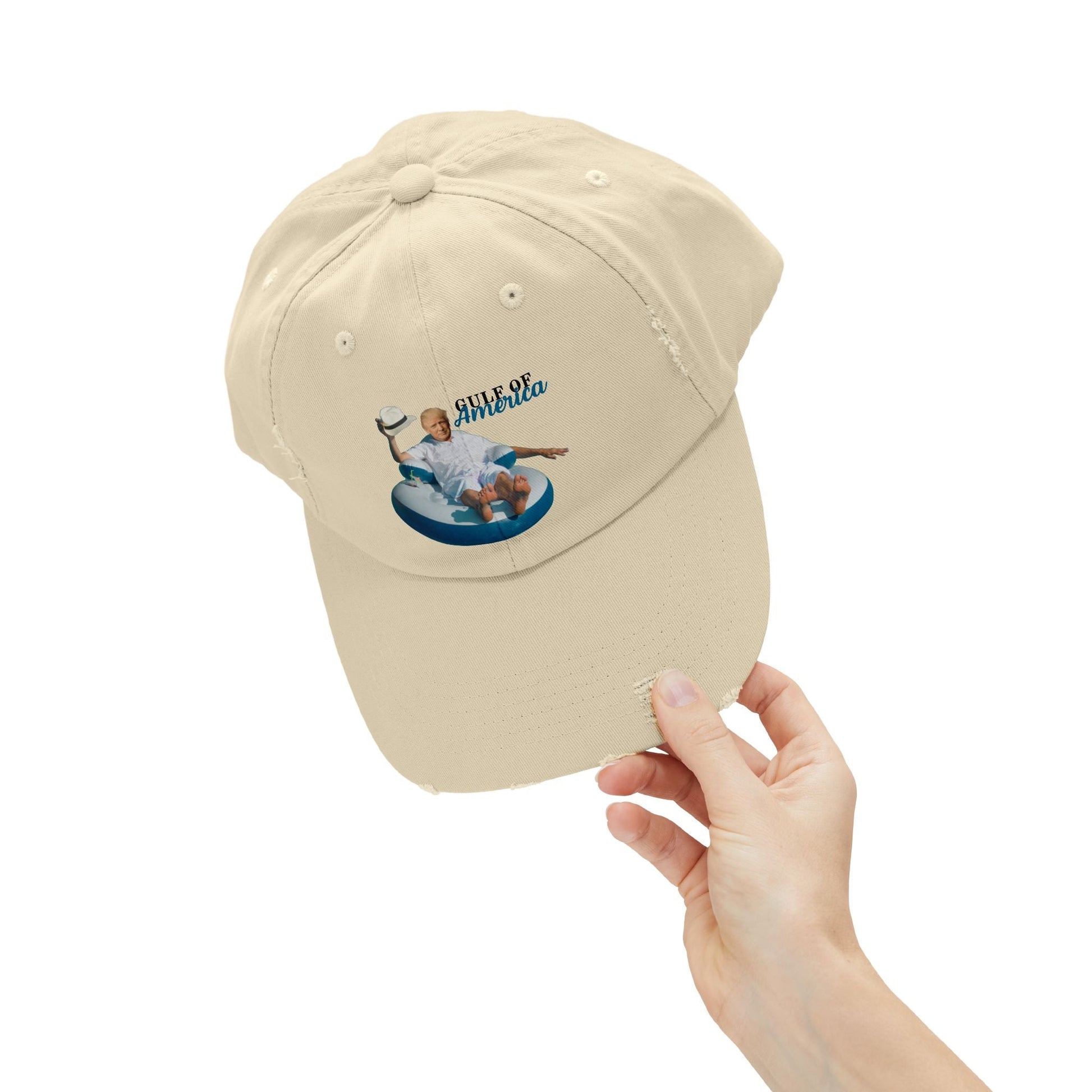 Trump Gulf of America Unisex Distressed Cap Printify