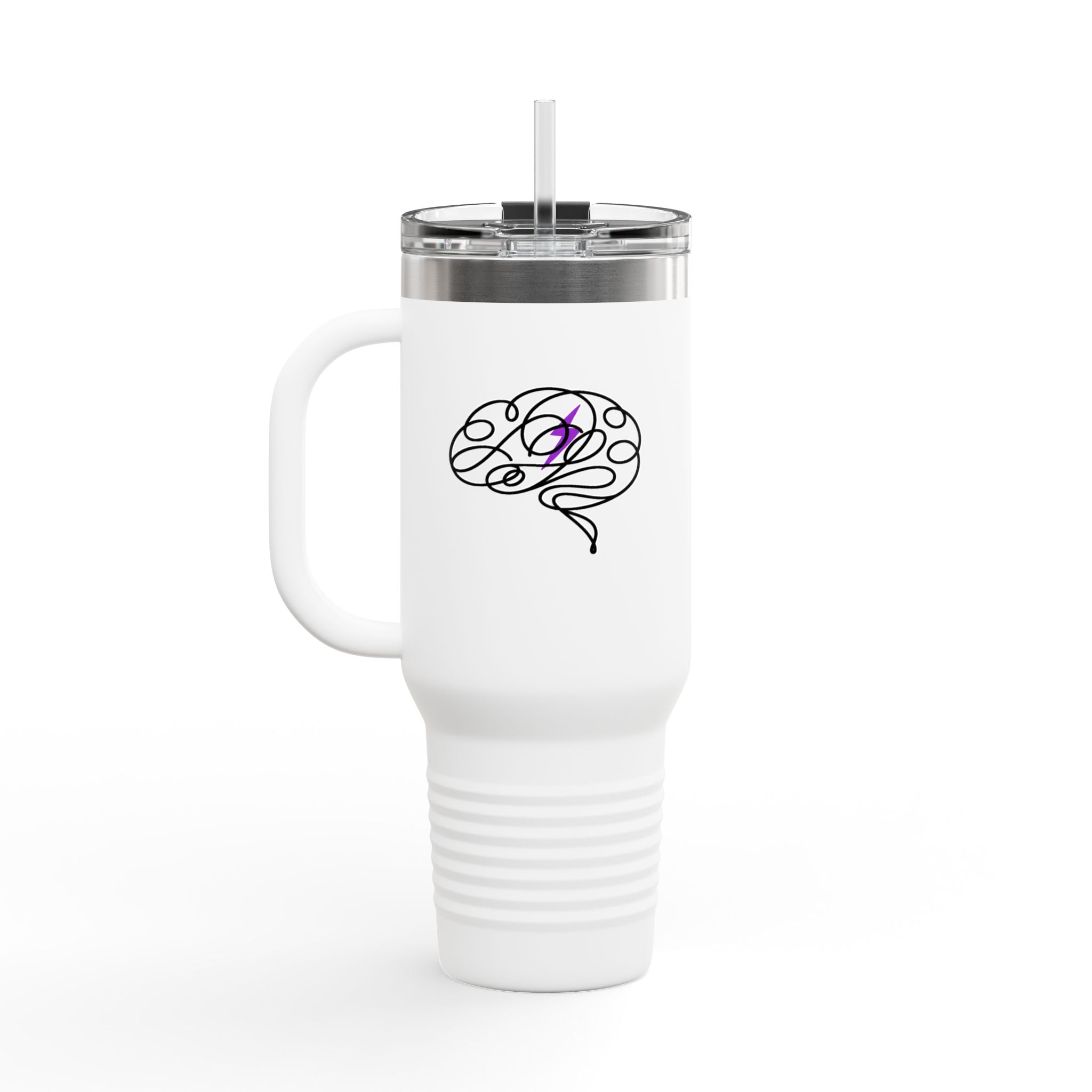 Abstract Brain Line Art 40oz Insulated Tumbler with Handle