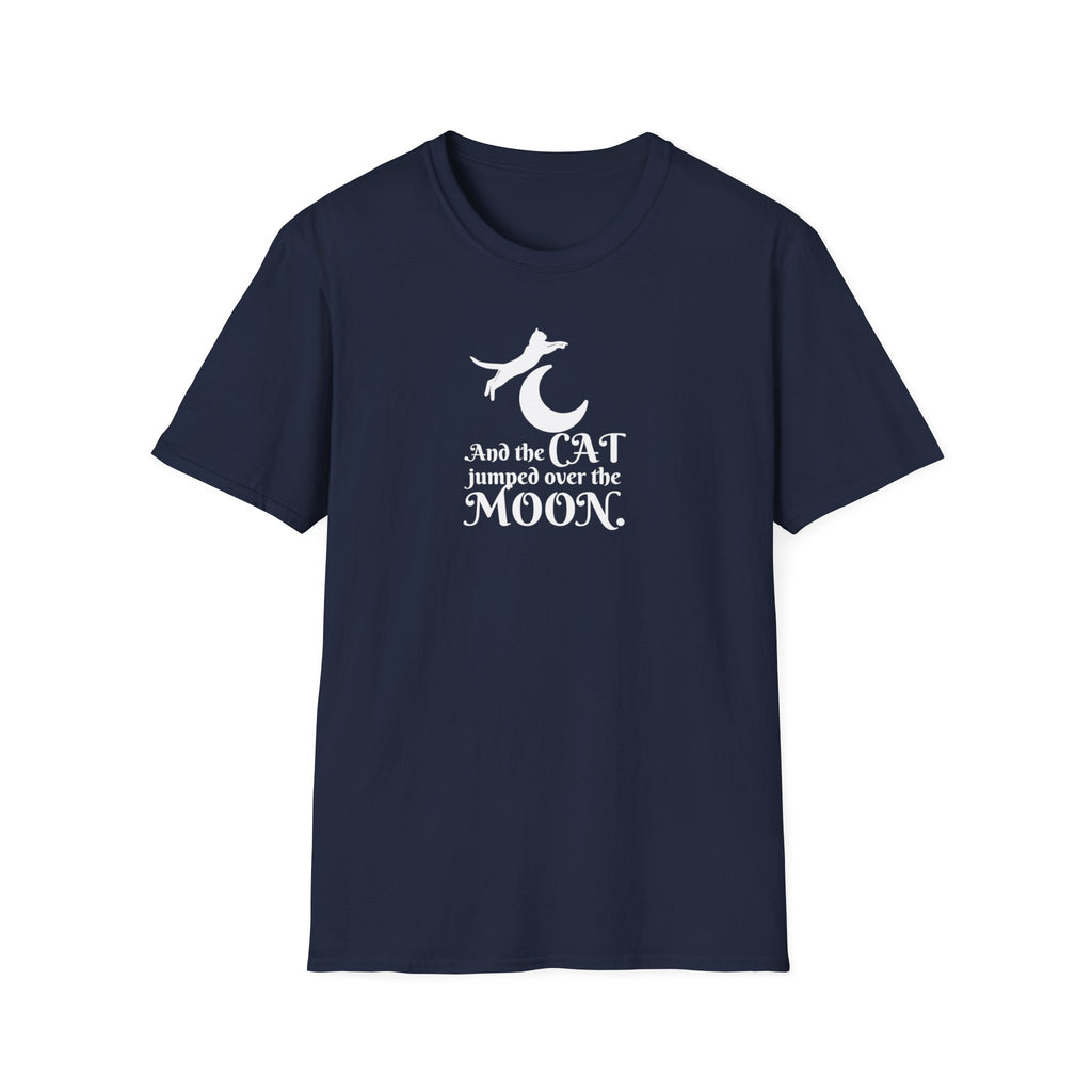 Cat Jumped Over the Moon Unisex Softstyle T - Shirt - T - Shirt - Epileptic Al’s Shop