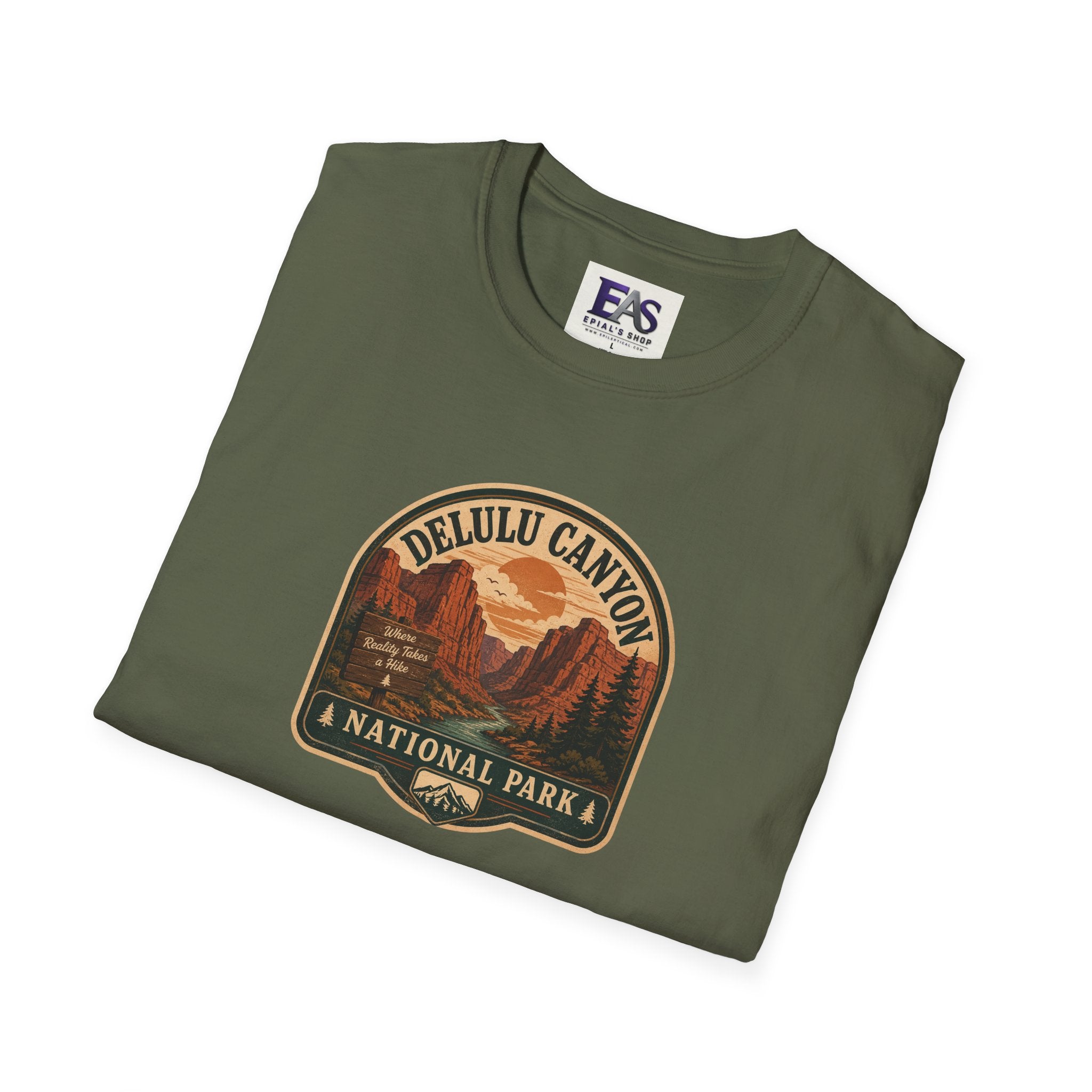 Delulu Canyon National Park Unisex T-Shirt | Funny Retro National Park Parody Tee