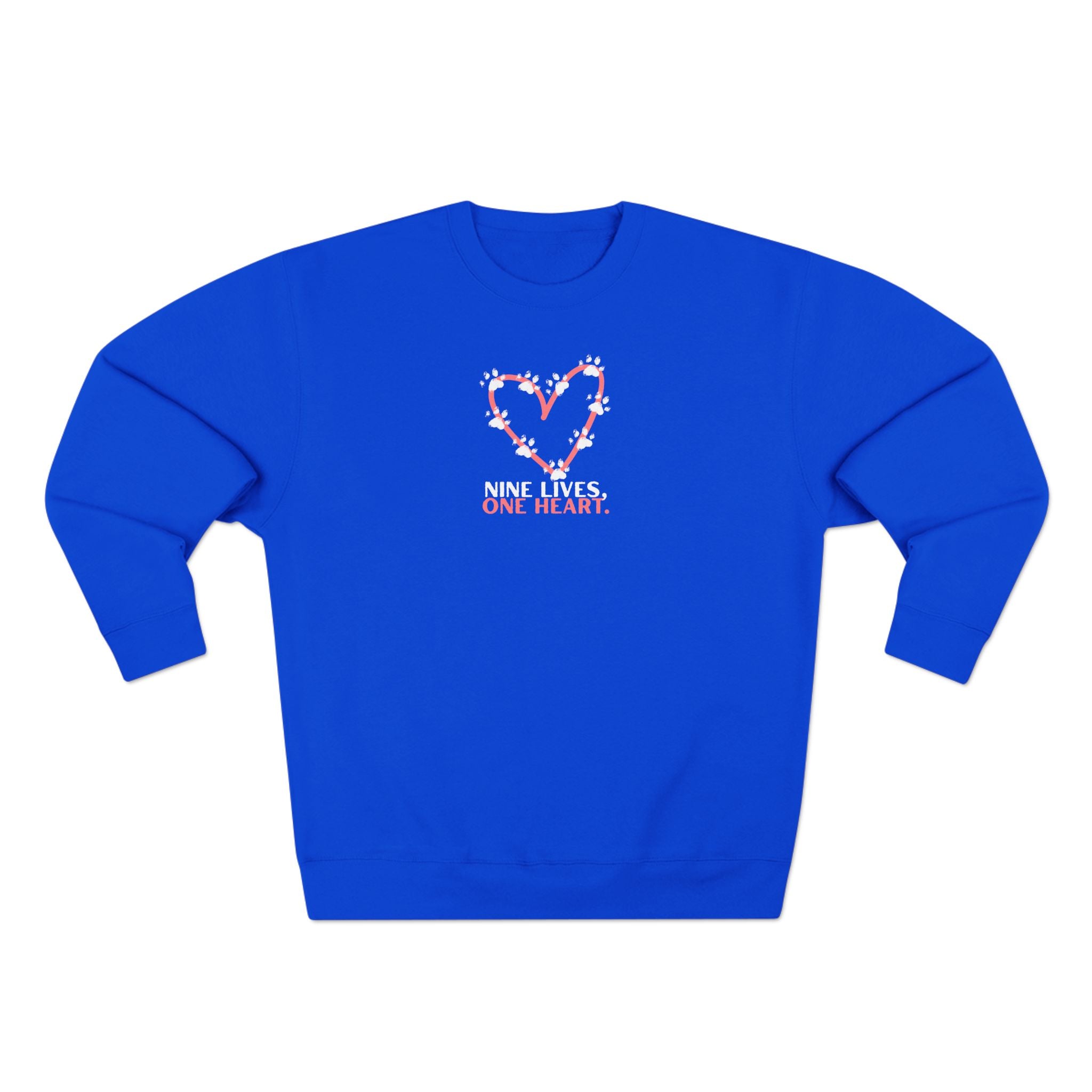 Nine Lives, One Heart – Cat Lover Sweatshirt