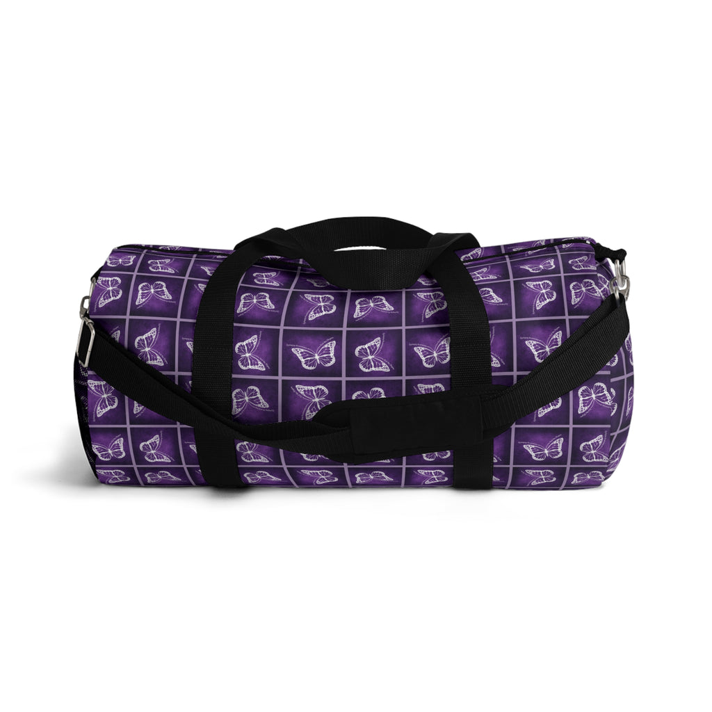 Purple Butterfly Pattern Duffel Bag