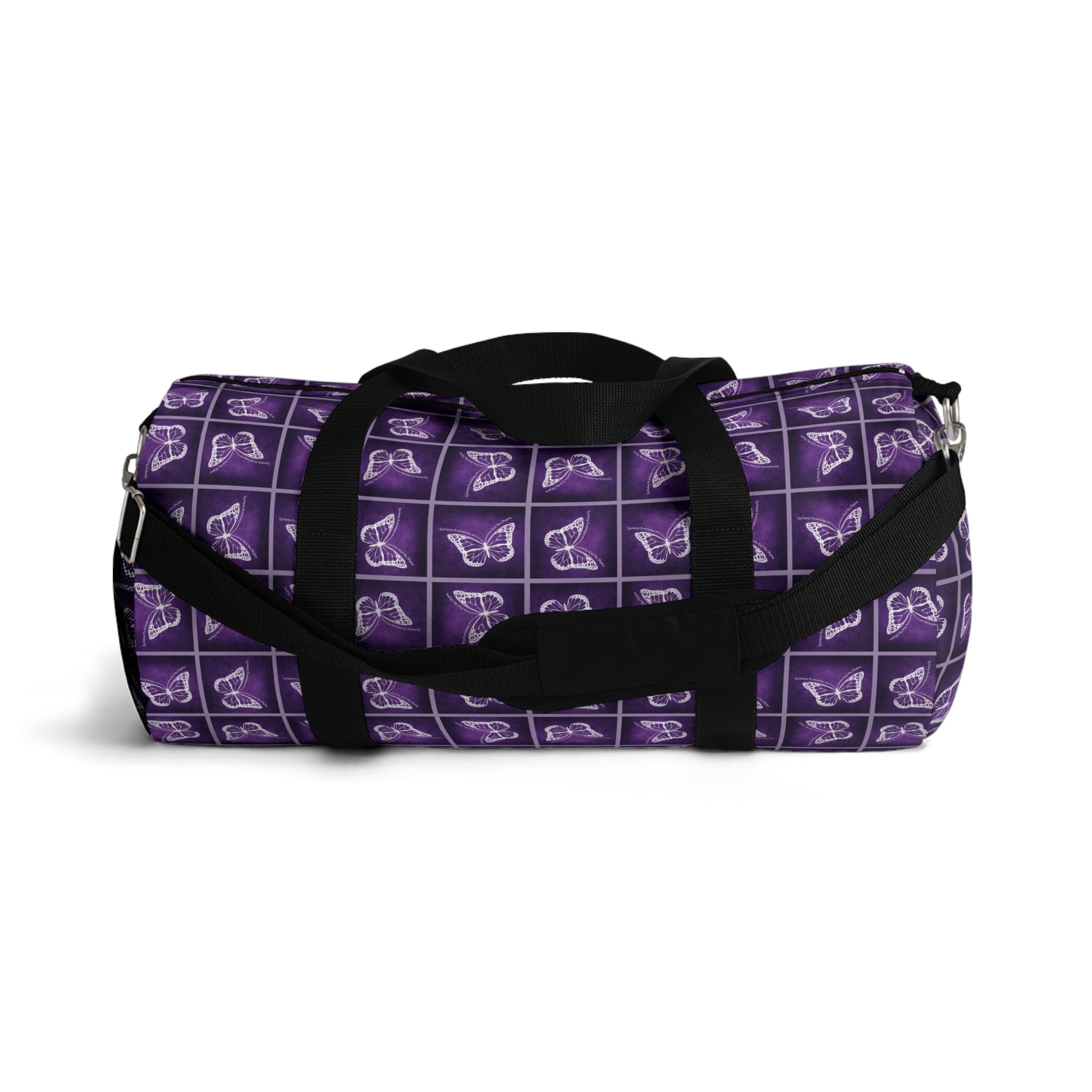 Purple Butterfly Pattern Duffel Bag
