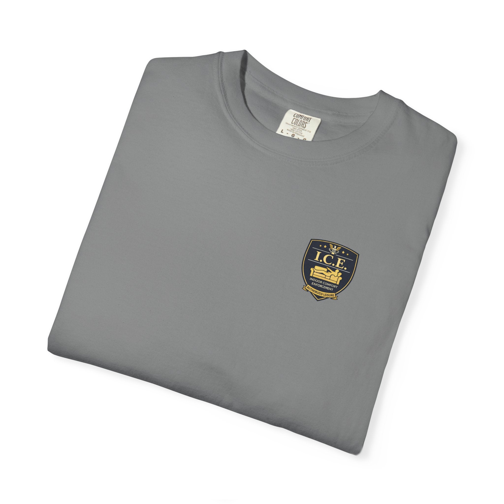 I.C.E. Badge T-Shirt | Institute of Cozy Excellence Parody Tee