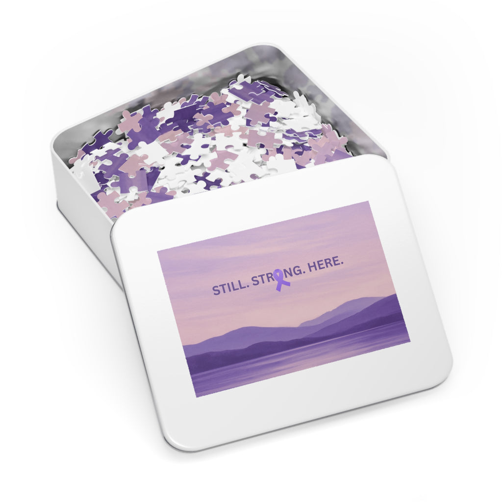 “Still. Strong. Here.” Epilepsy Awareness Jigsaw Puzzle — Lavender Horizon Design