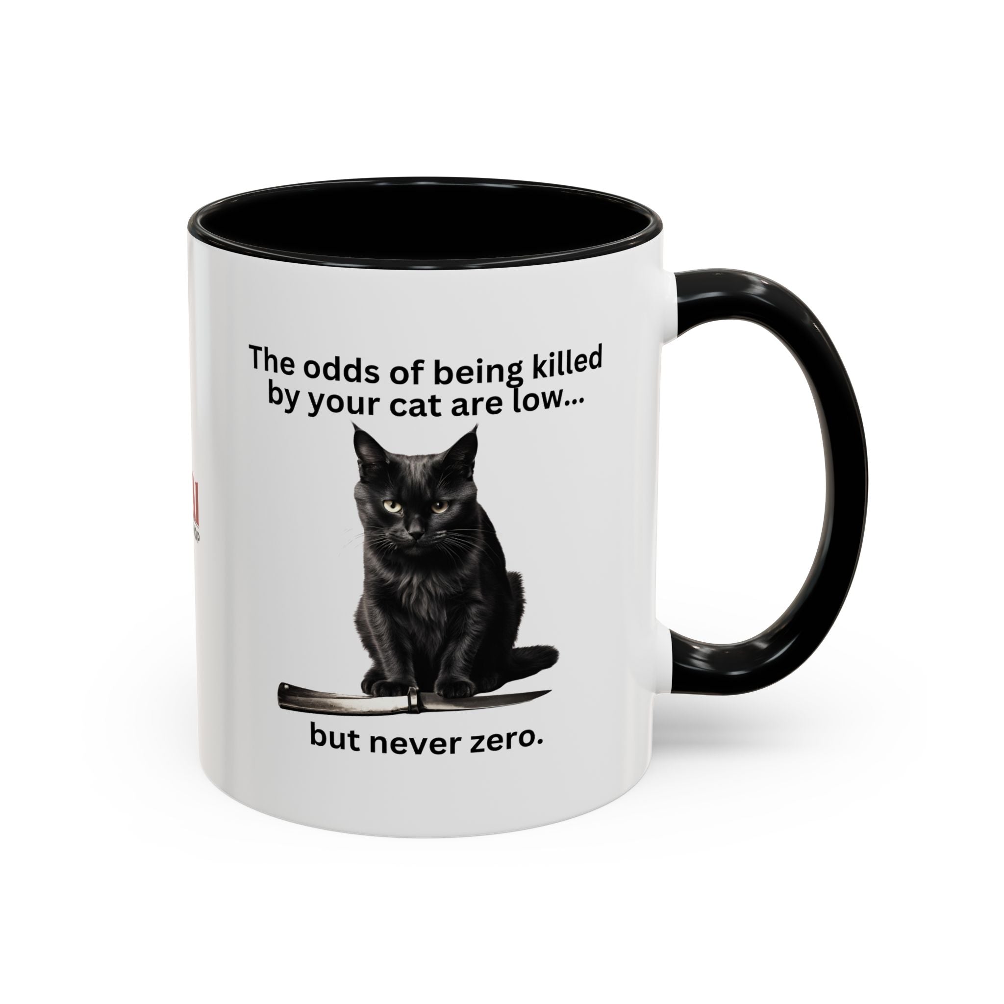 Photo depicting the ​Killer Cat Odds Accent Coffee Mug (11, 15oz) from EpiAl's Shop.