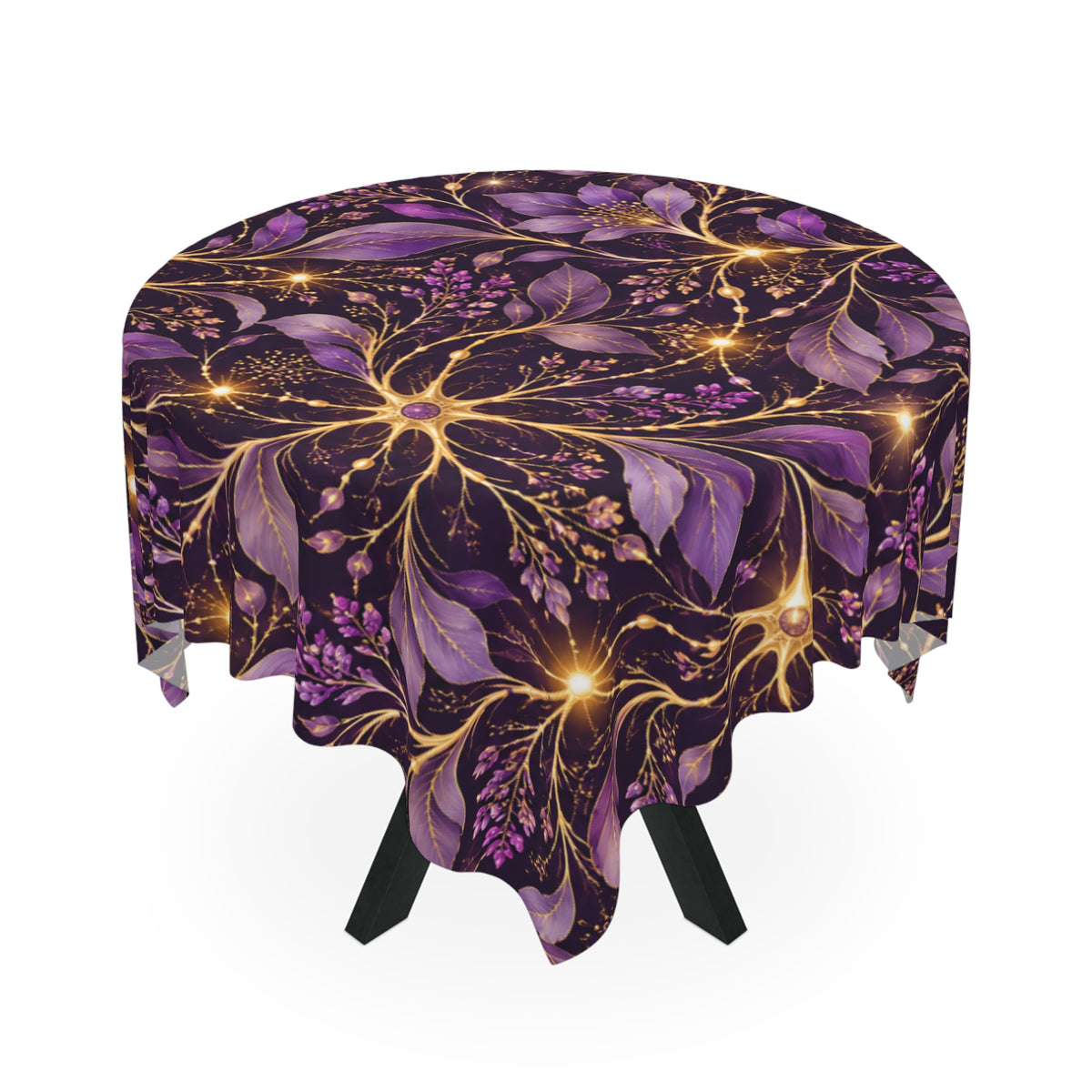 Beautifully Miswired | Purple & Gold Epilepsy Awareness Neuron Tablecloth