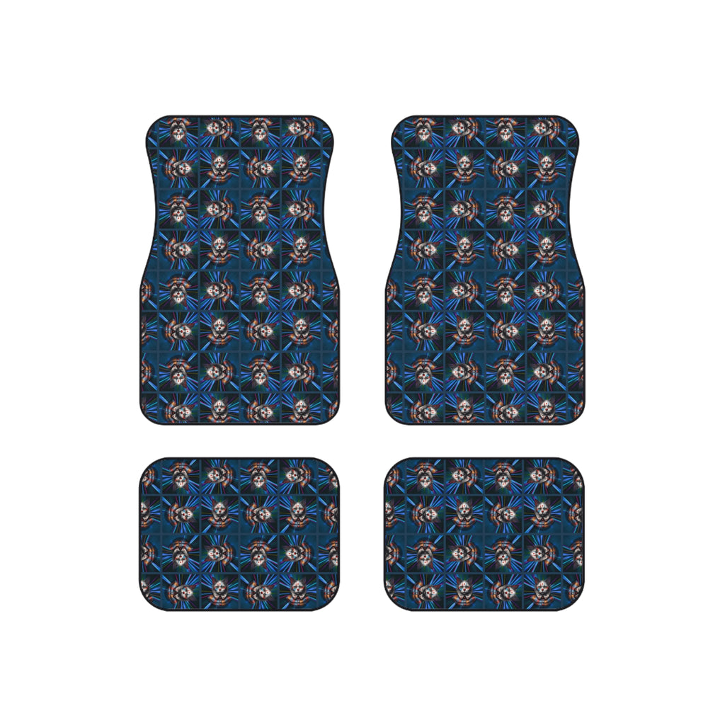 Clown Cat Design Car Mats - Set of 4 Heavy-Duty Floor Protectors