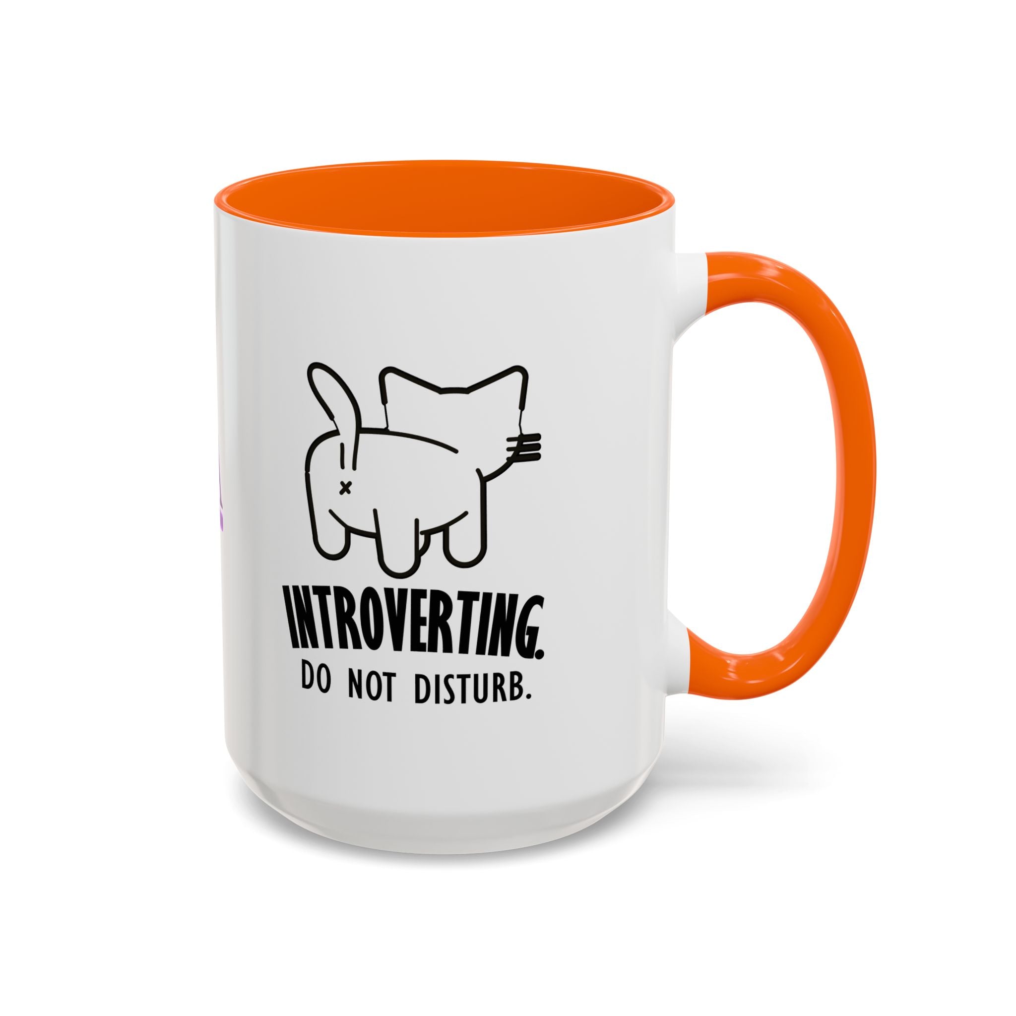 Introverting. Do Not Disturb. Two-Tone Cat Coffee Mug (11oz & 15oz)