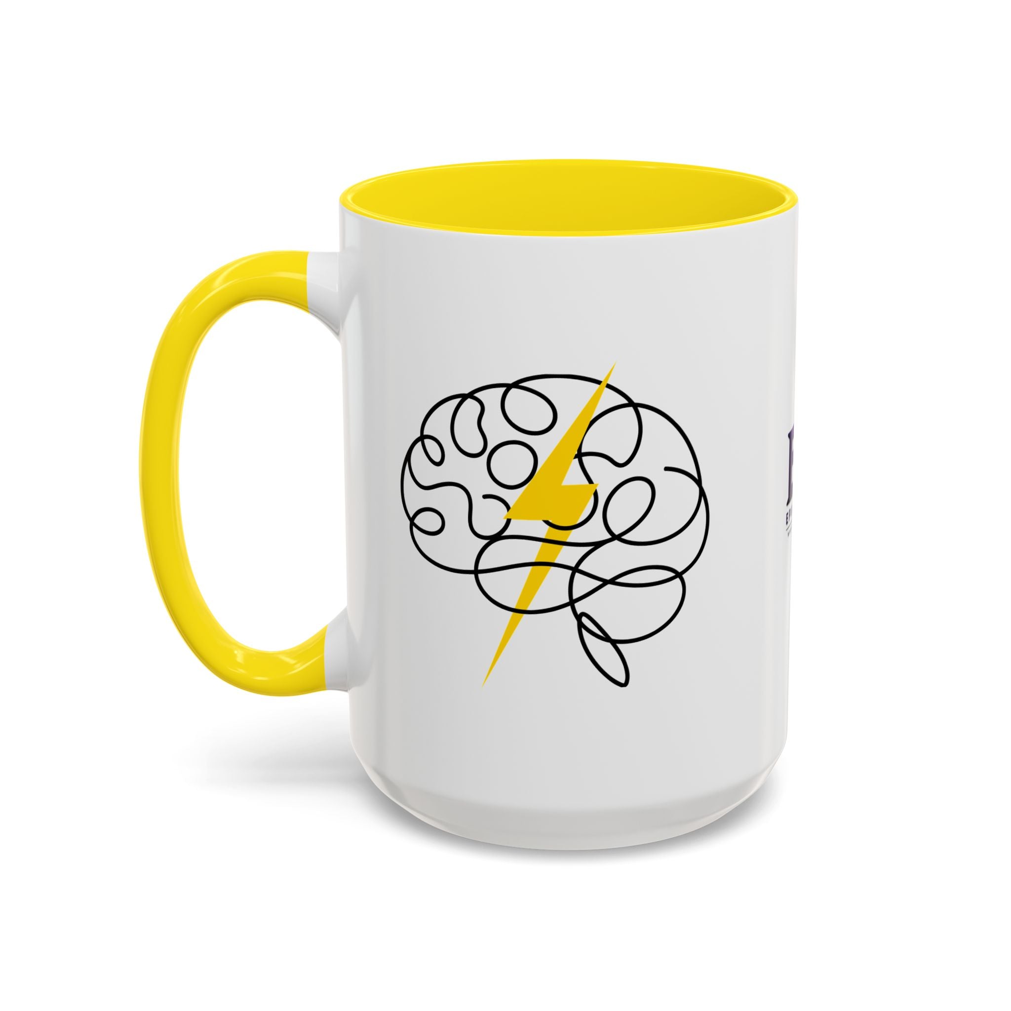 Brain Lightning Bolt Accent Coffee Mug