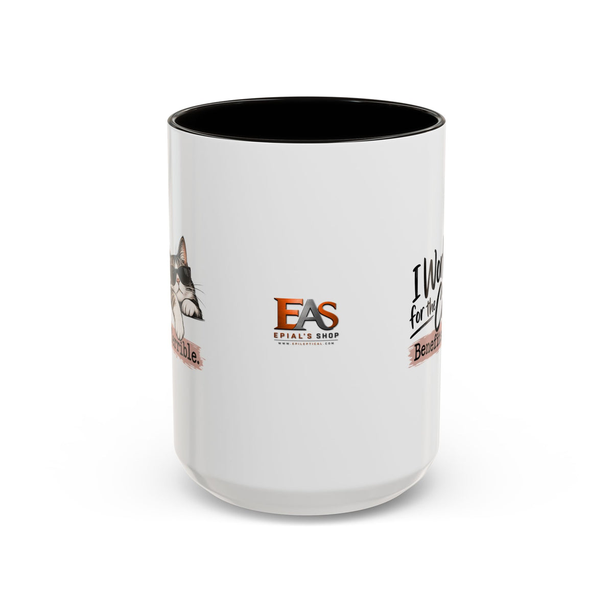 I Work for the Cat Coffee Mug | Funny Cat Lover Ceramic Mug (11oz/15oz)