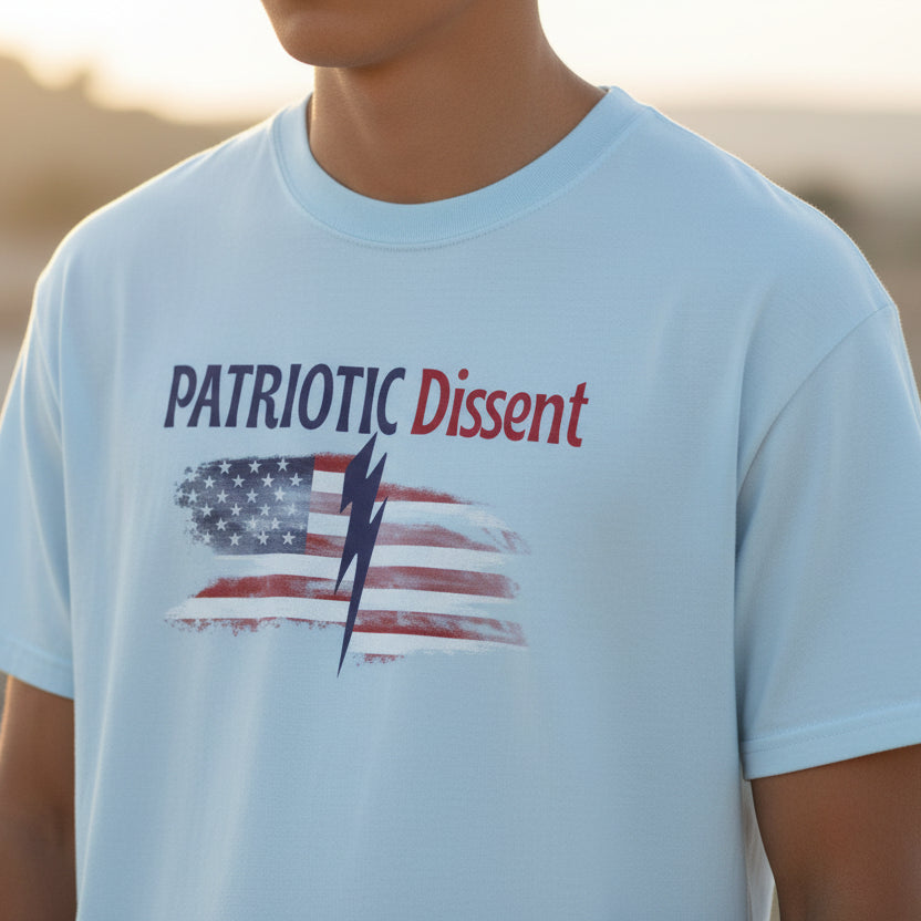 Patriotic Dissent Unisex T-Shirt – American Flag Statement Tee