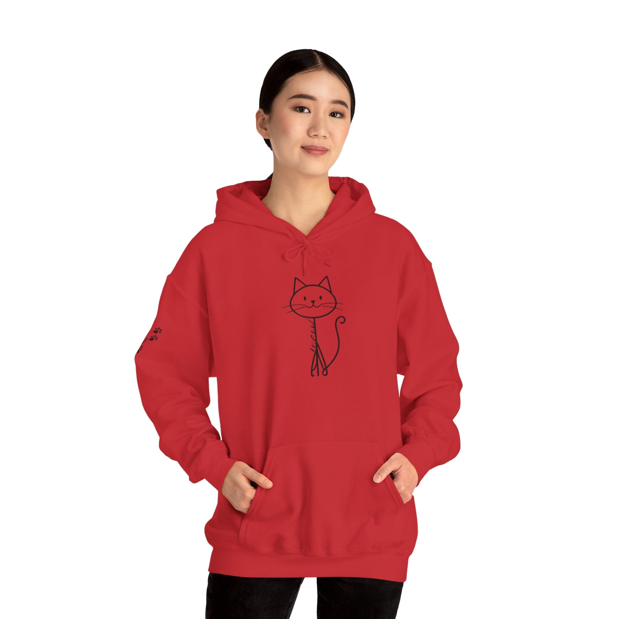 Cozy Stick Cat Lover Hoodie
