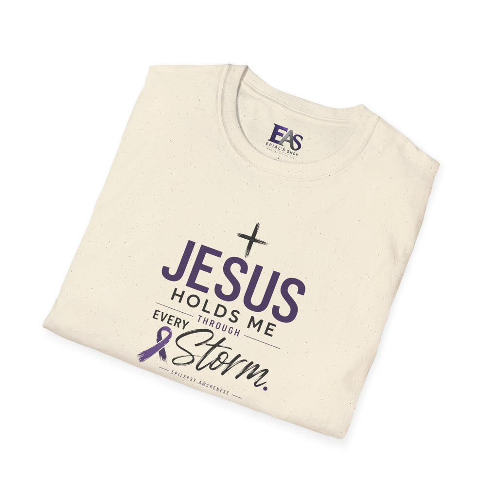Jesus Holds Me Through Every Storm Epilepsy Awareness T-Shirt