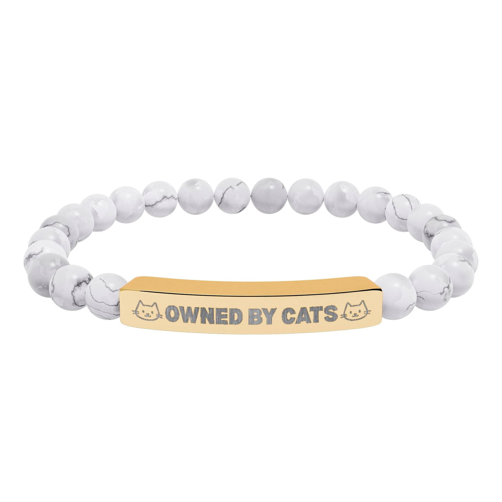 Owned by Cats Natural Stone Bar Bracelet