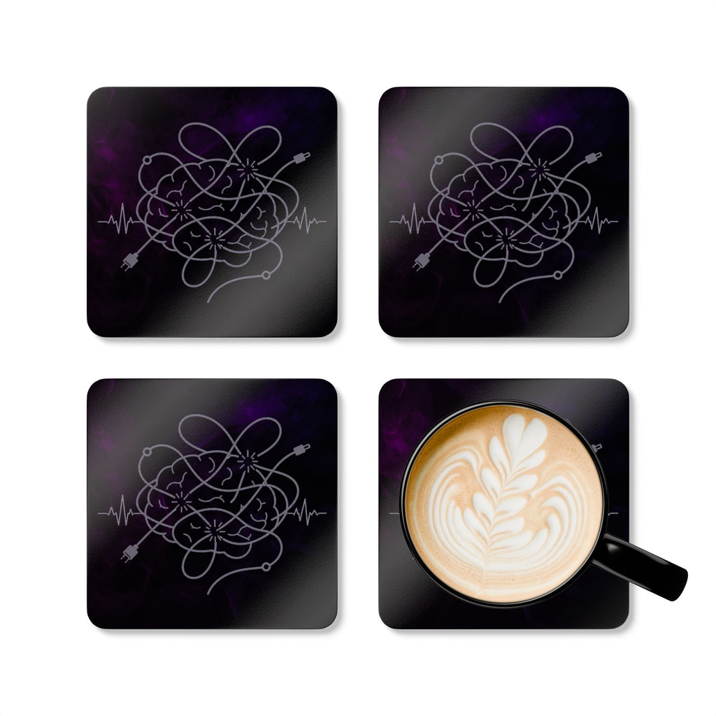 Tangled Brain Epilepsy Awareness Coaster Set