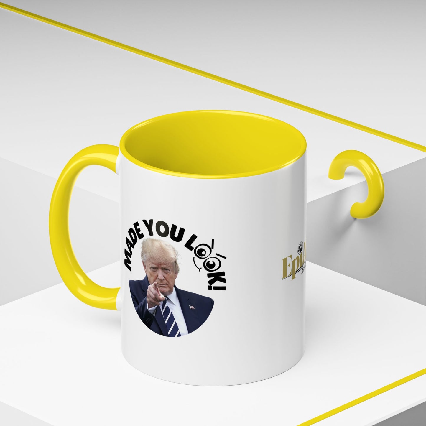 Made You Look! Accent Coffee Mug - 11oz & 15oz - Funny Political Gift
