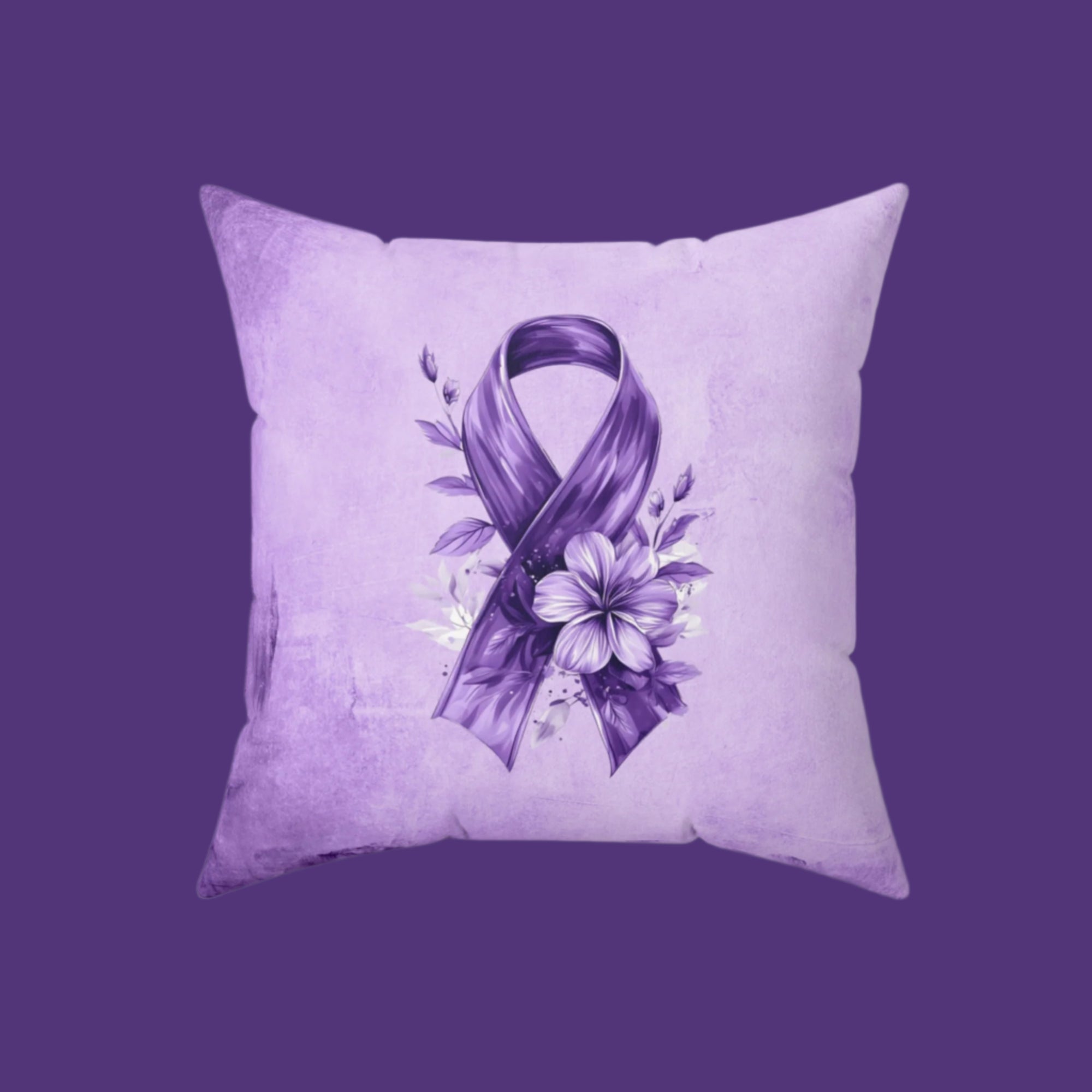Grungy Purple Ribbon Decorative Pillow, Home Decor