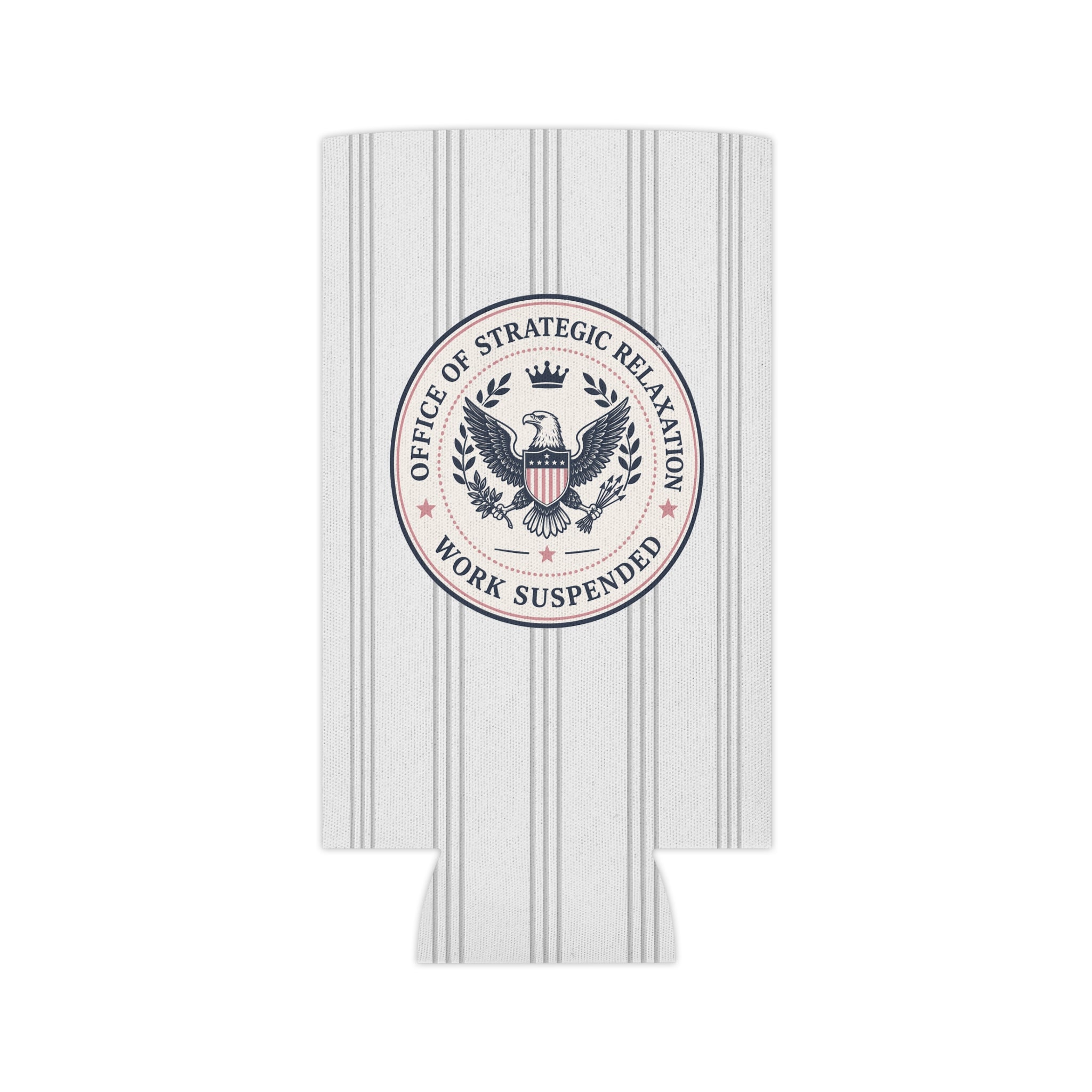 Office of Strategic Relaxation Can Cooler | Work Suspended Funny Koozie