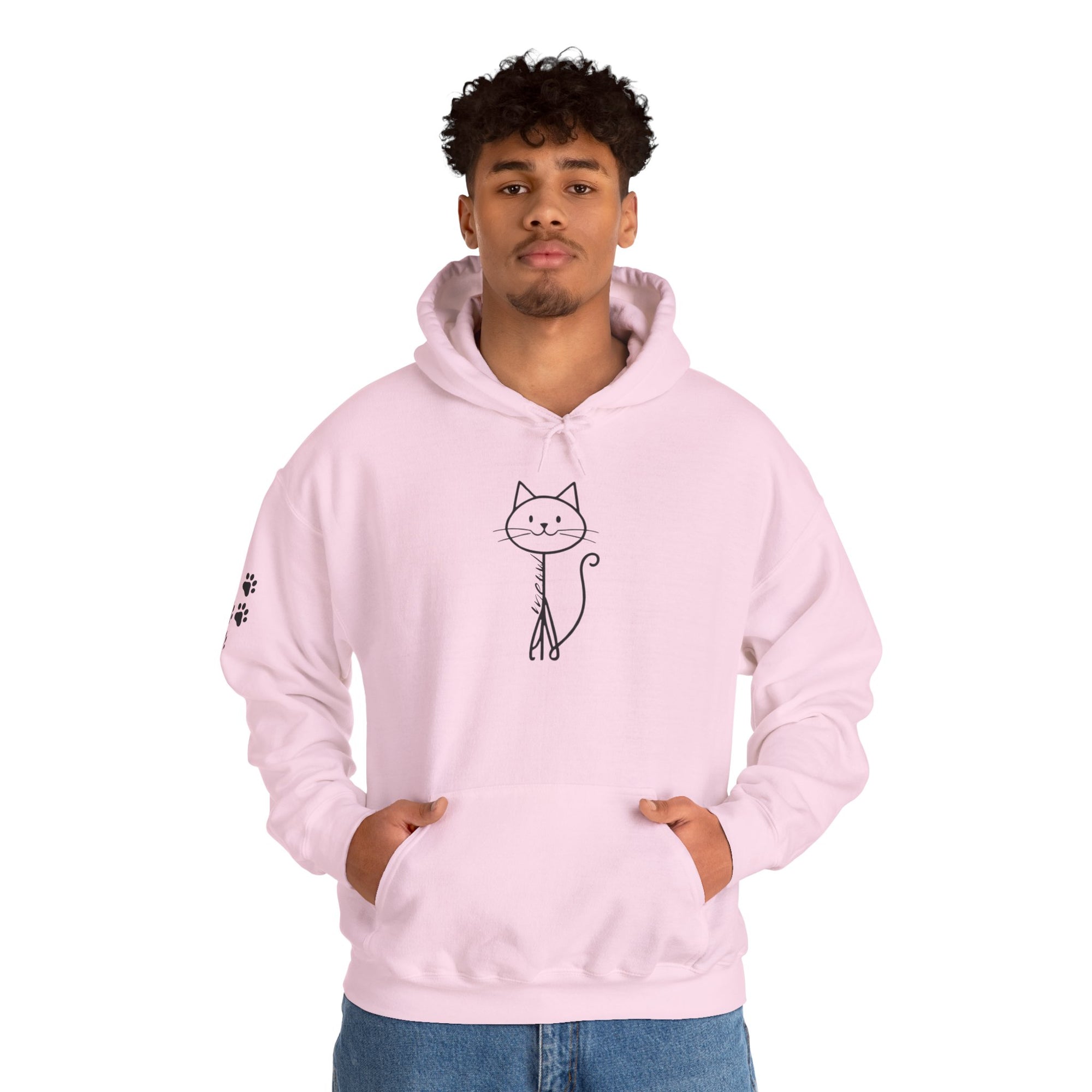 Cozy Stick Cat Lover Hoodie