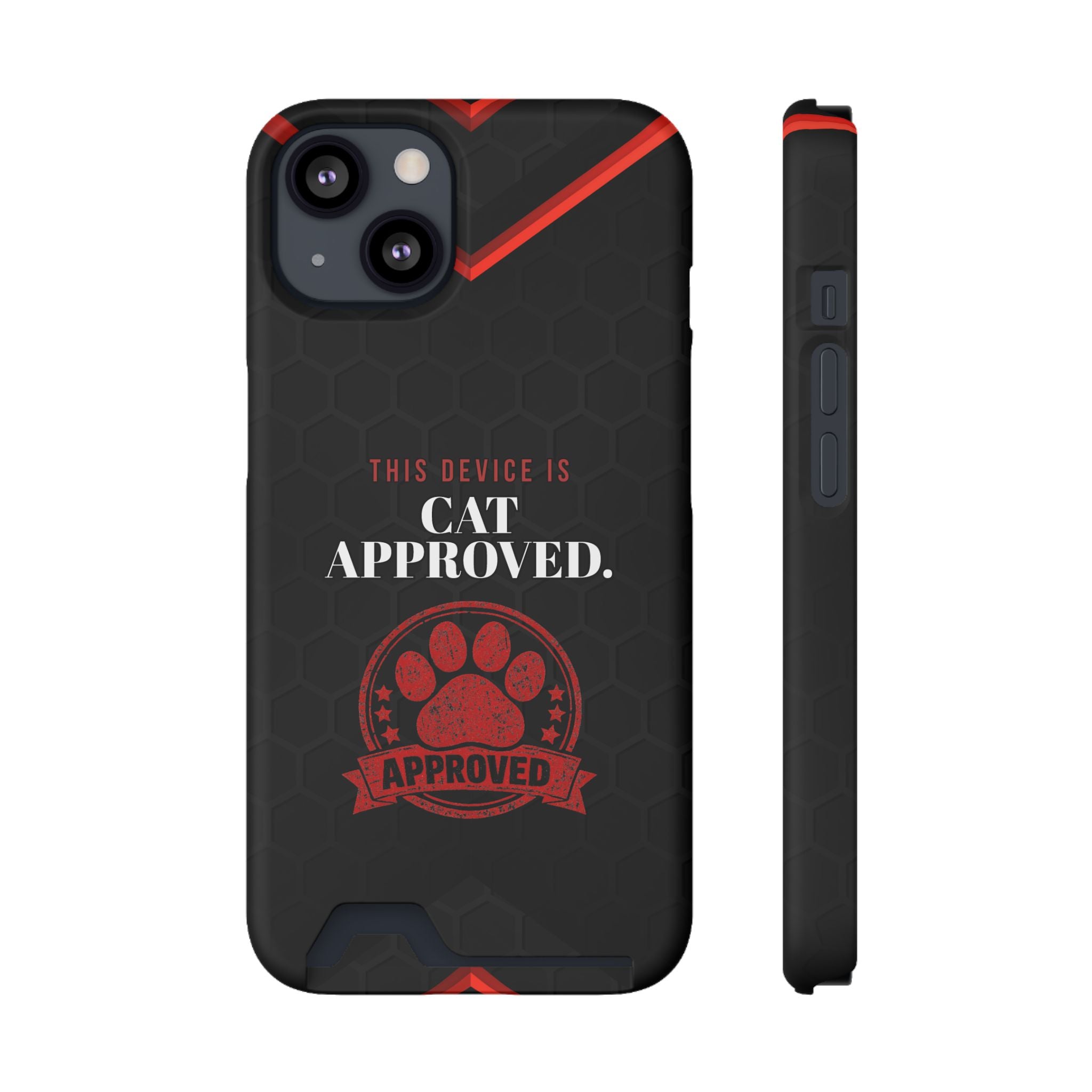 This Device Is Cat Approved iPhone Case – Paw Stamp Design