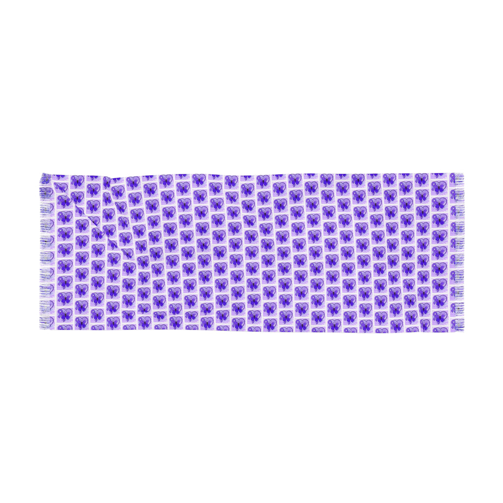 Purple Ribbon Butterfly Epilepsy Awareness Light Scarf