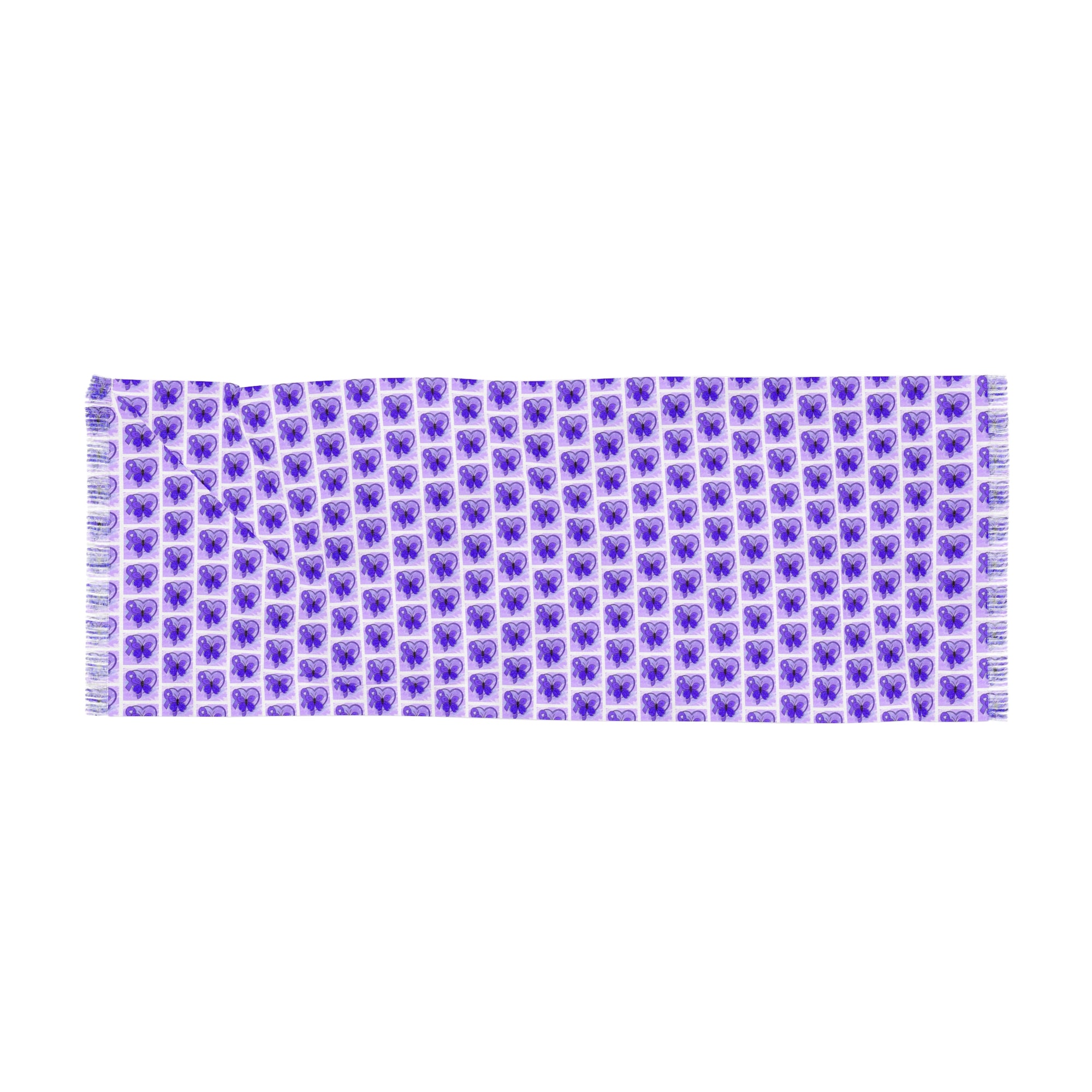 Purple Ribbon Butterfly Epilepsy Awareness Light Scarf