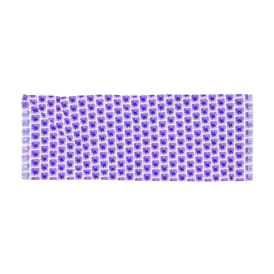 Purple Ribbon Butterfly Epilepsy Awareness Light Scarf