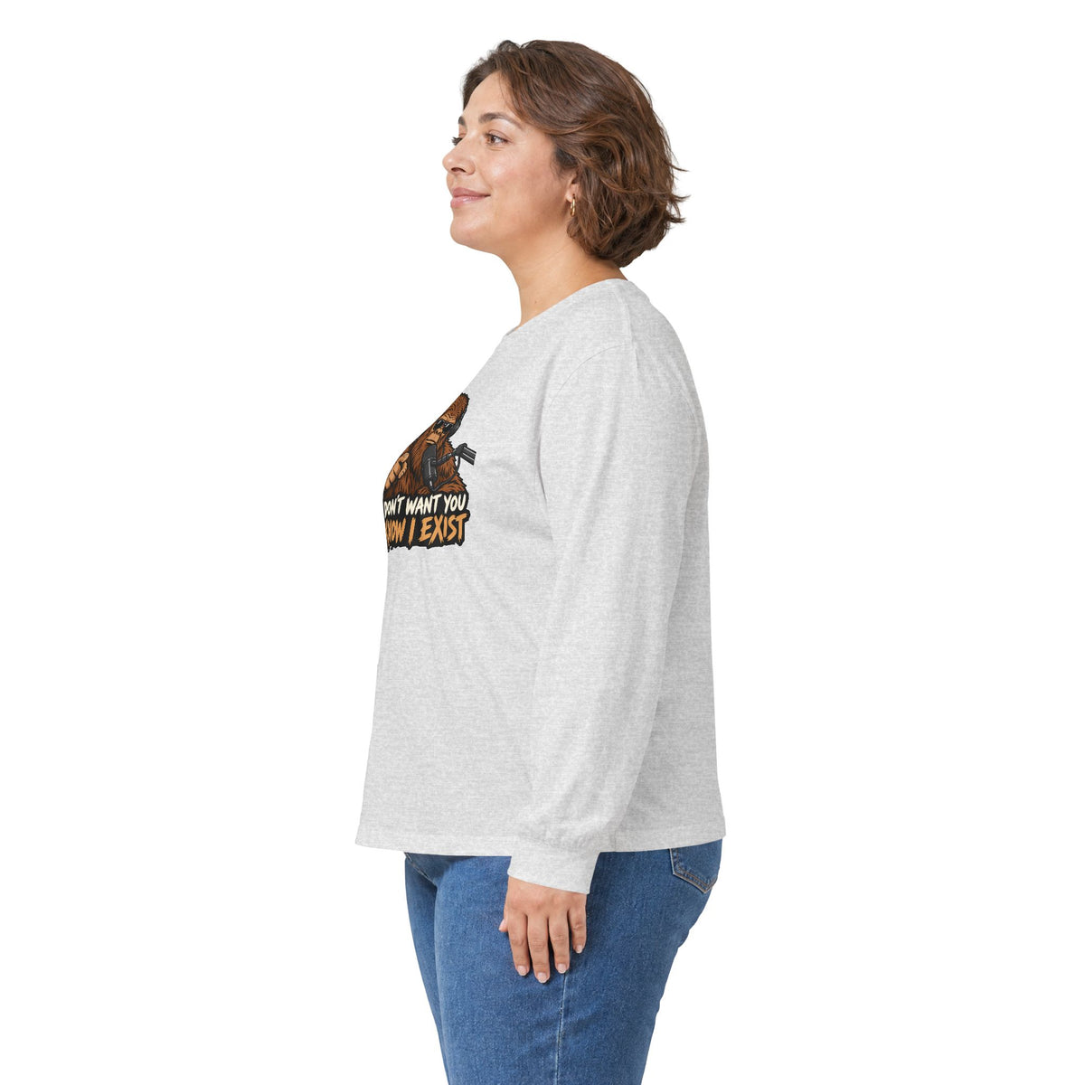 Bigfoot Graphic Long Sleeve Tee - "They Don’t Want You To Know I Exist"