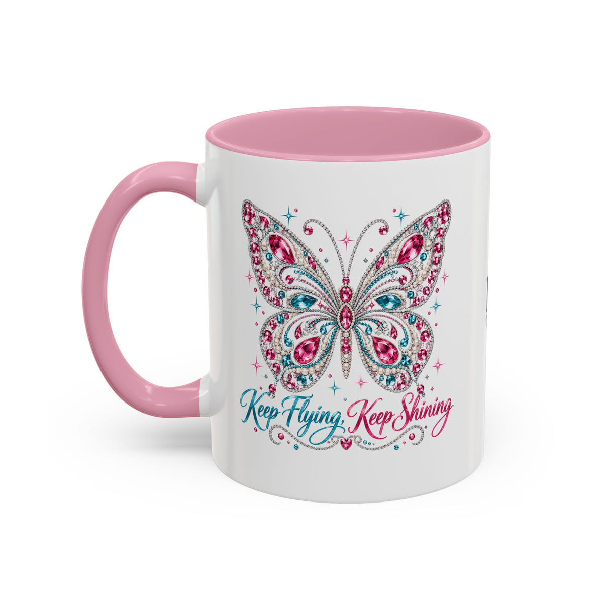 Keep Flying, Keep Shining Rhinestone Butterfly Mug (11oz & 15oz)