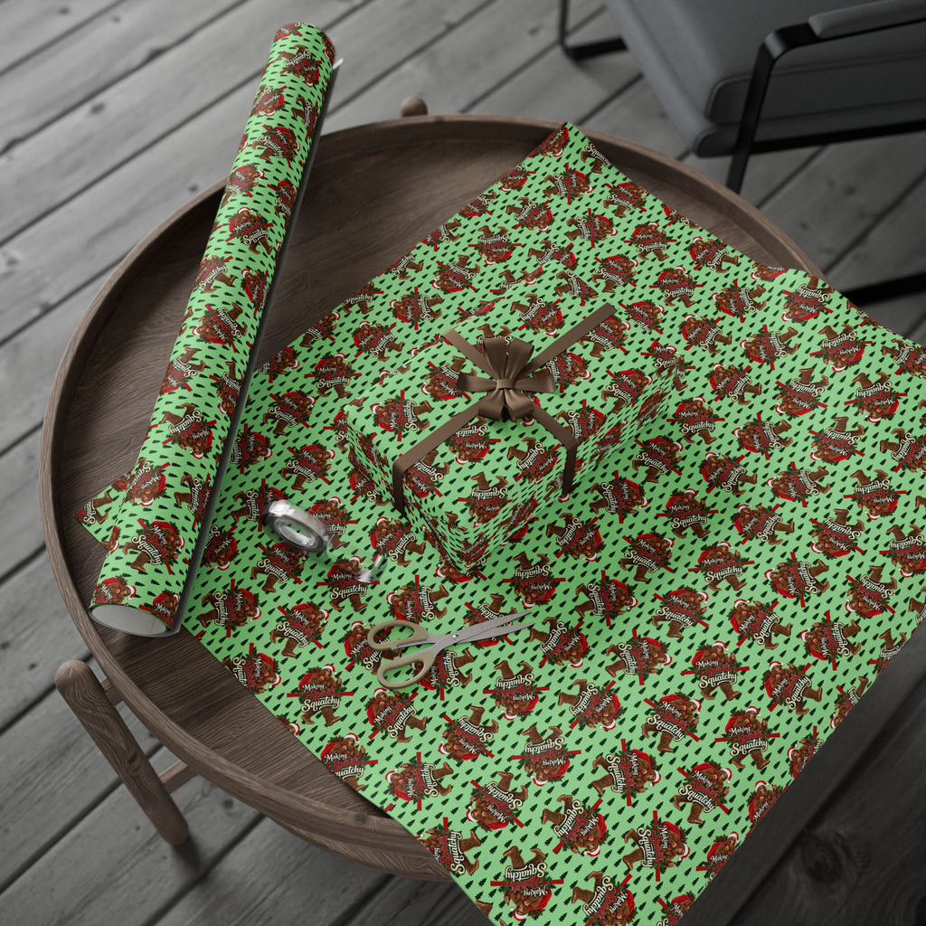 Making Spirits Squatchy Christmas Wrapping Paper | Bigfoot Holiday Gift Wrap