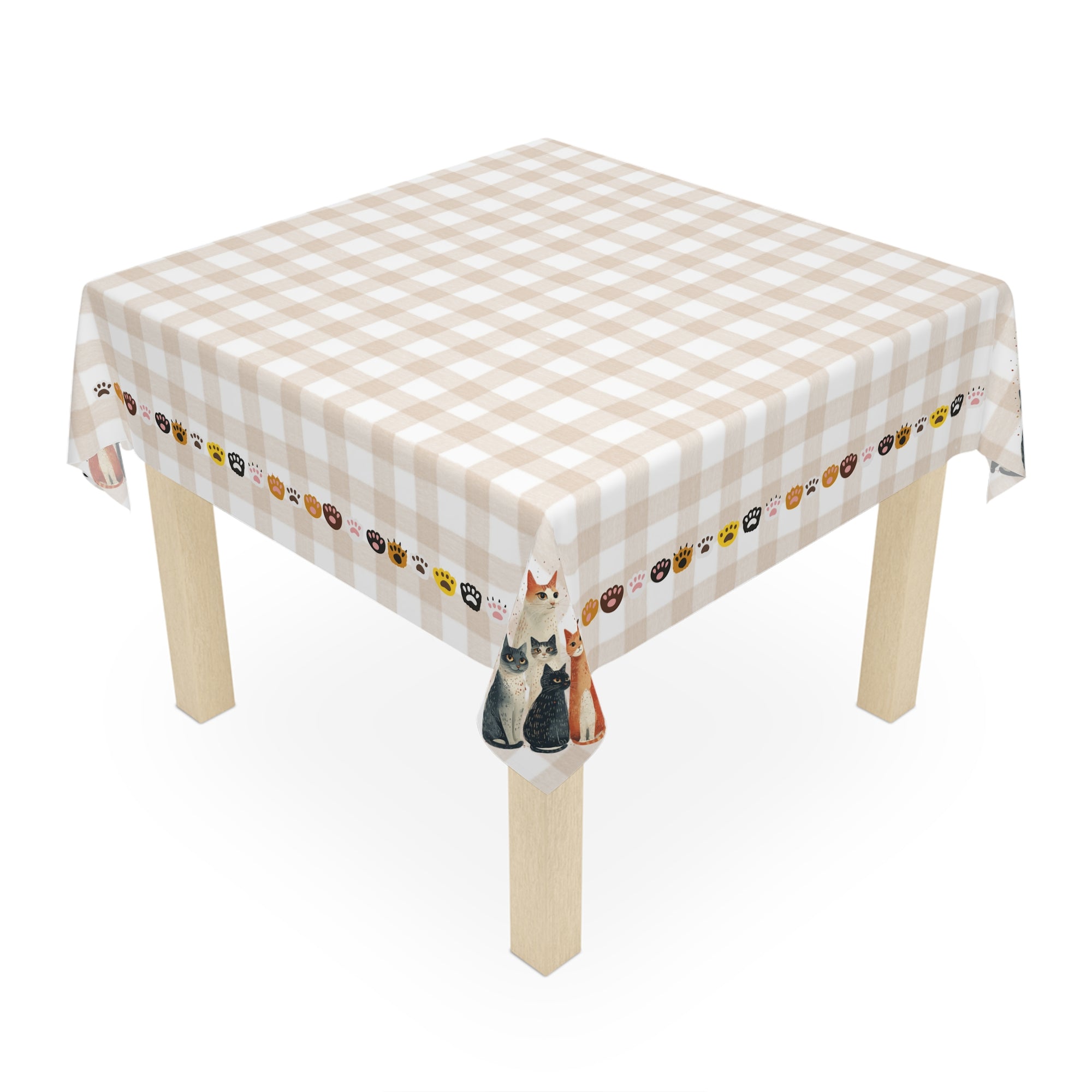 Cute Cat Family Tablecloth, Great for Country Cat Lovers