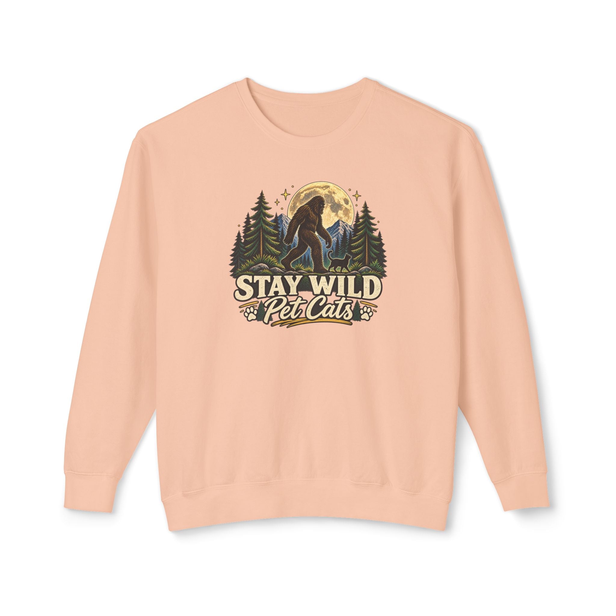 Stay Wild Pet Cats Sasquatch Crewneck Sweatshirt