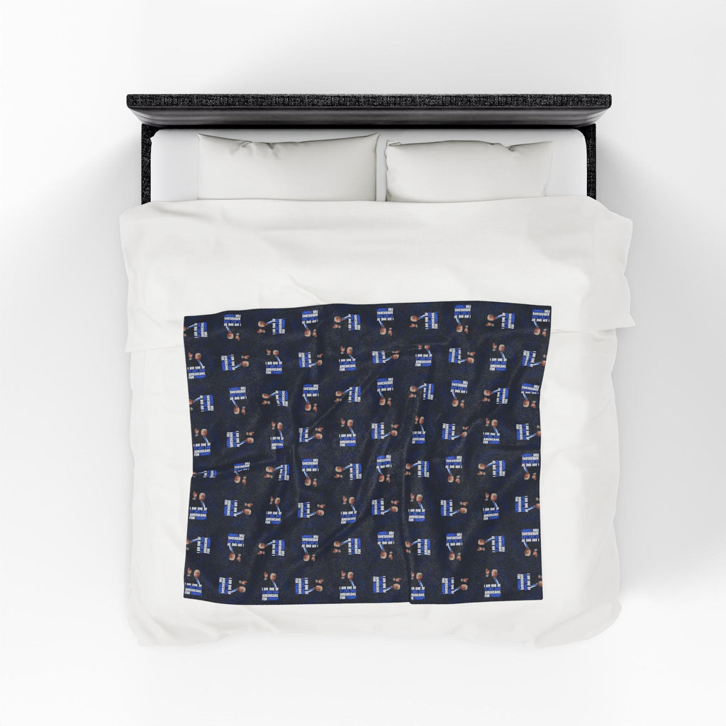 Cozy Velveteen Plush Blanket – Americans for Trump Design Printify