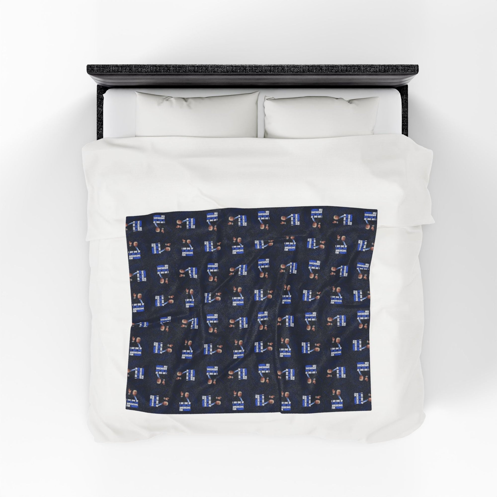 Cozy Velveteen Plush Blanket – Americans for Trump Design Printify