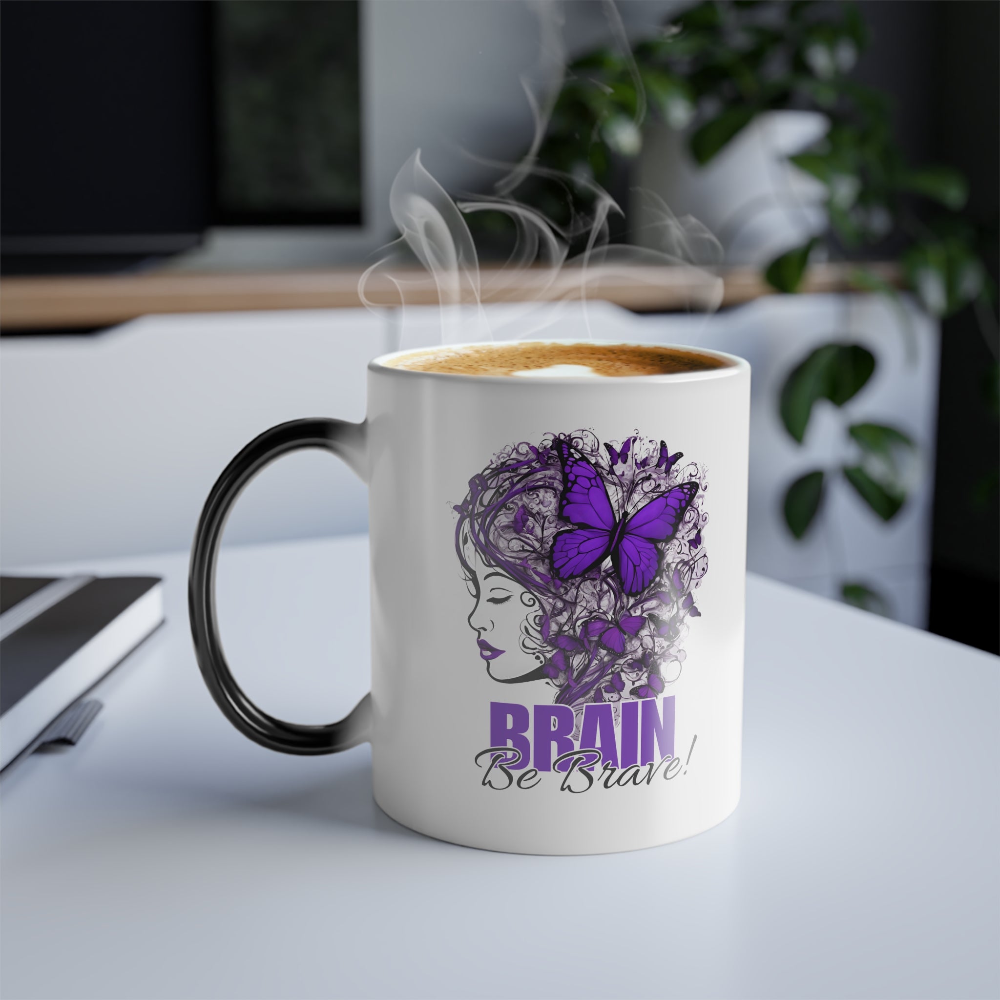 Photo depicting the ​Beautiful Brain Be Brave Color Morphing Mug, 11oz from EpiAl's Shop.
