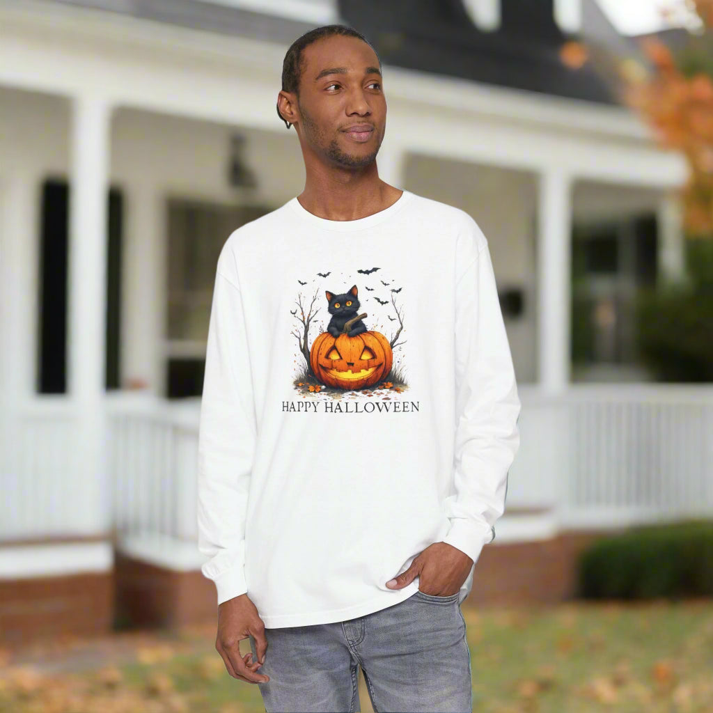 Happy Halloween Cat Long Sleeve T-Shirt - Clothing, T-shirts, Long-Sleeve - EpiAl's Shop