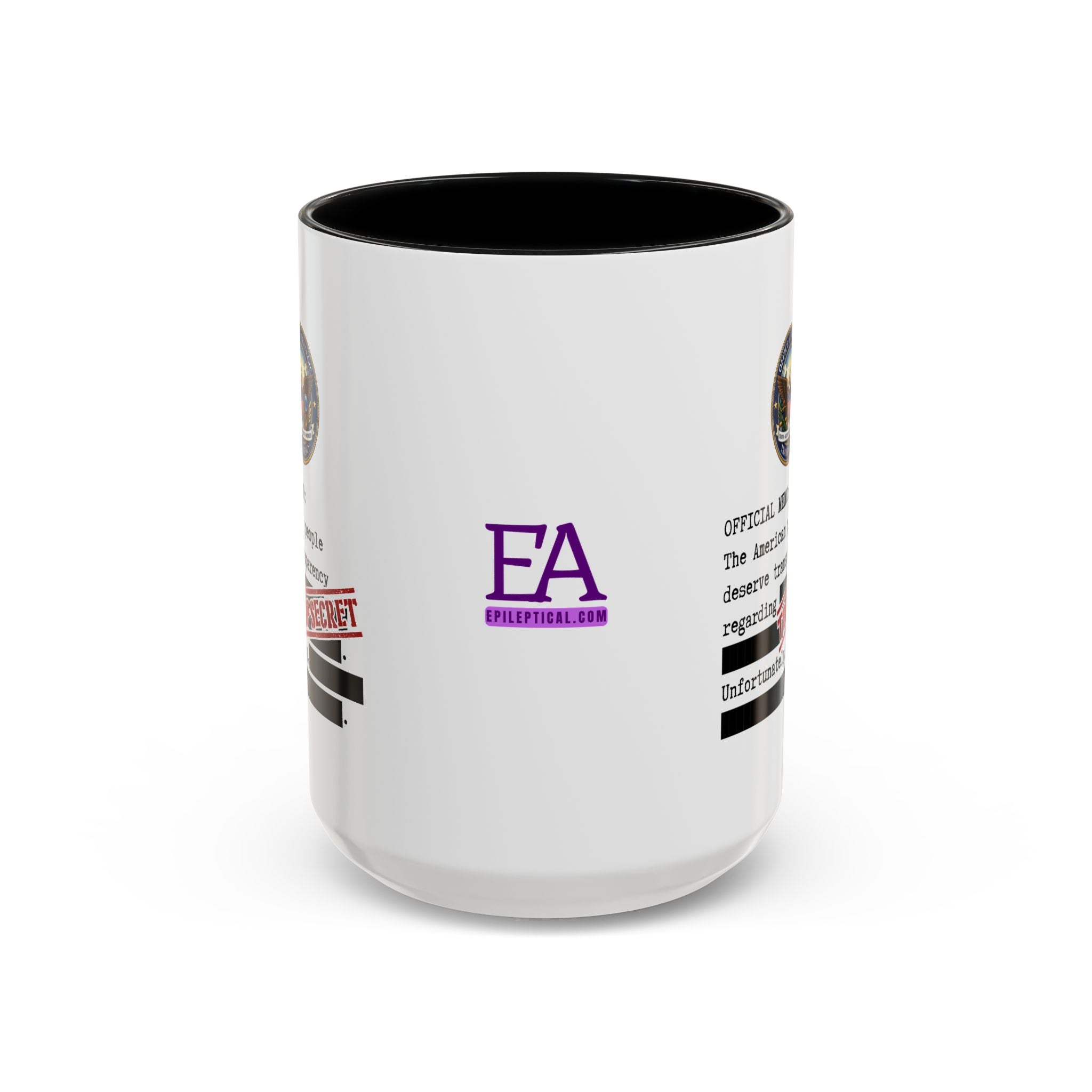 Official Memo Top Secret Coffee Mug – Political Satire Two-Tone Mug
