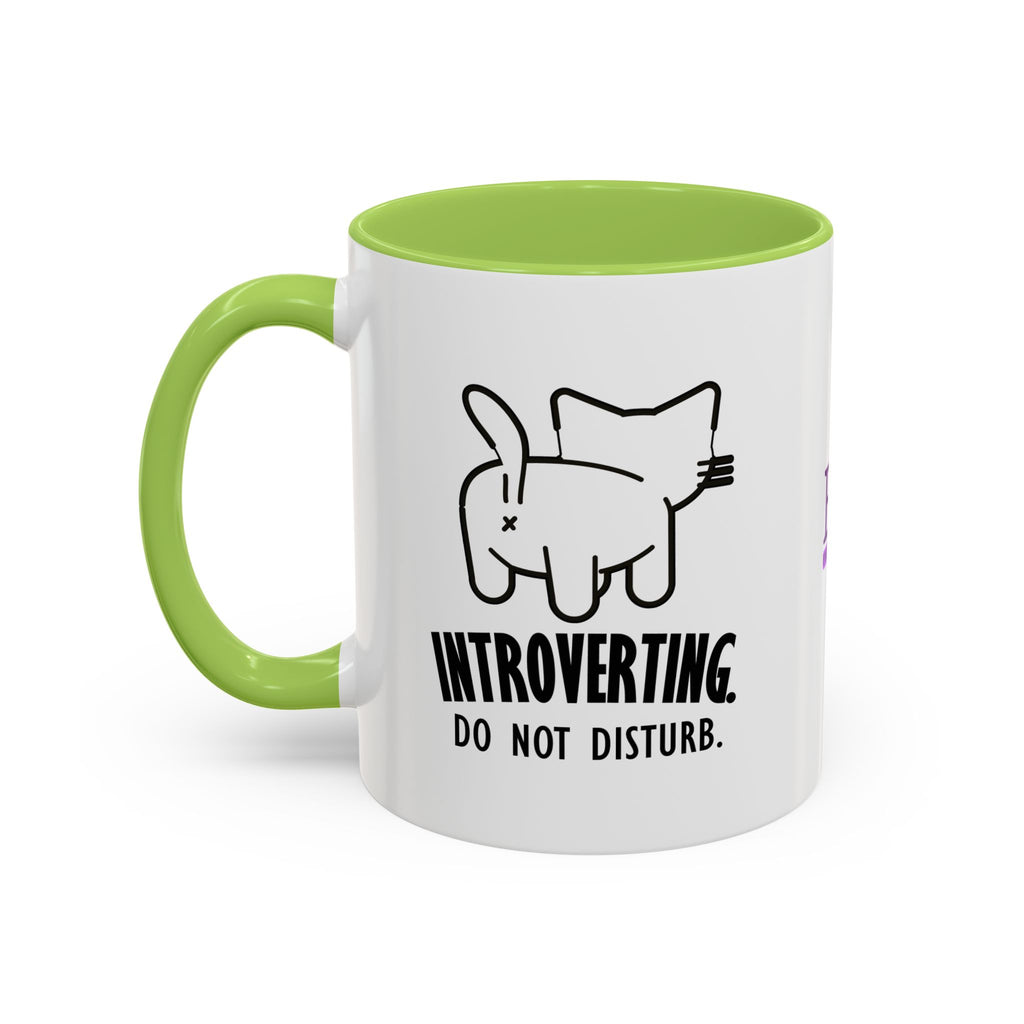Introverting. Do Not Disturb. Two-Tone Cat Coffee Mug (11oz & 15oz)