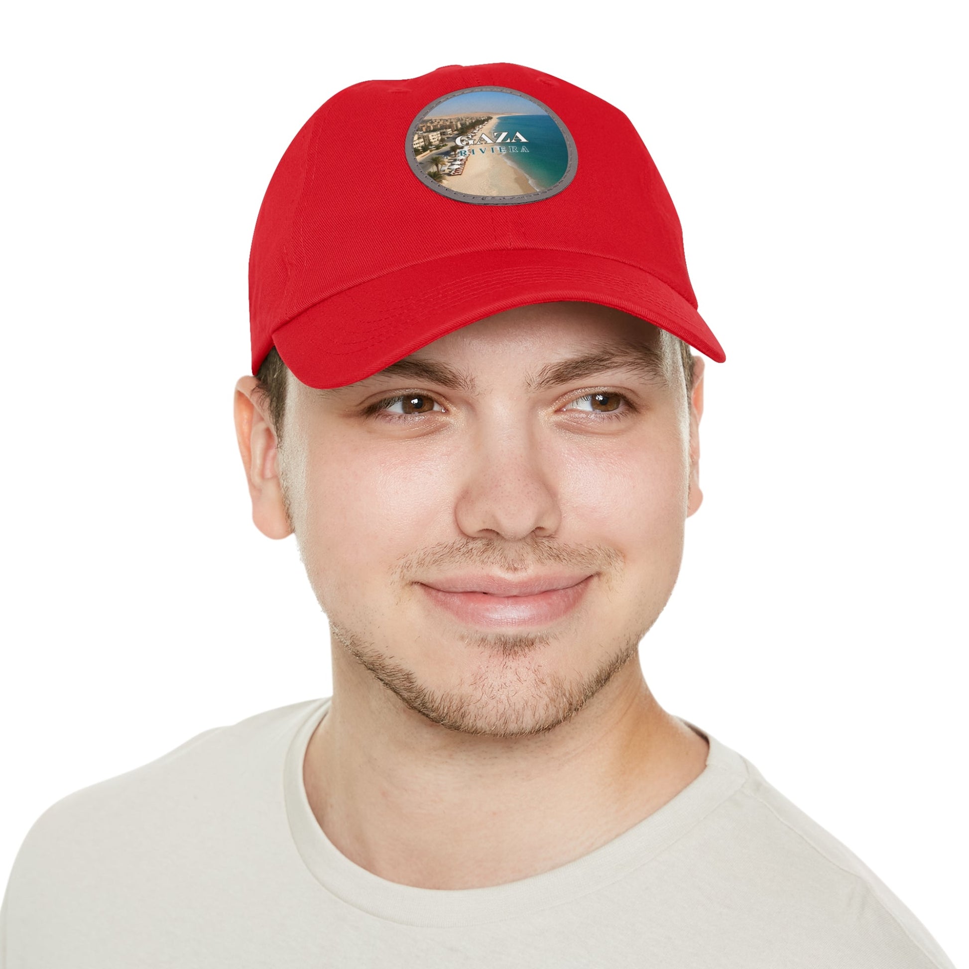 Gaza Riviera Dad Hat with Leather Patch Printify