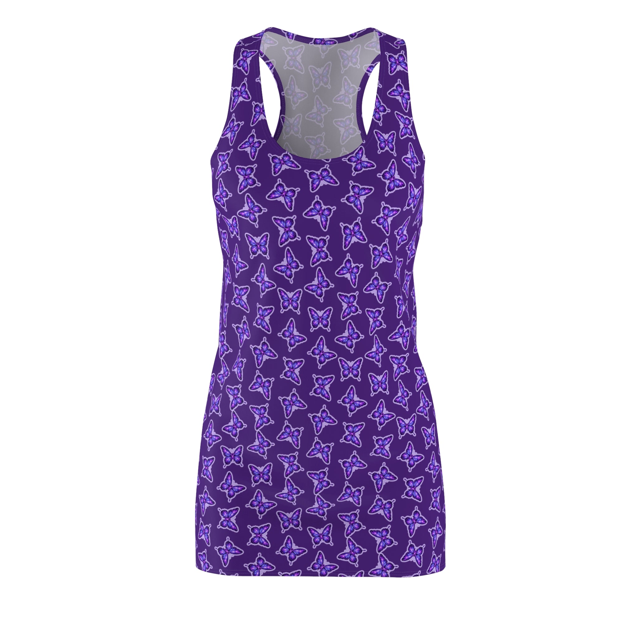Purple Butterfly Racerback Dress – Epilepsy Awareness Lightweight Athletic Dress