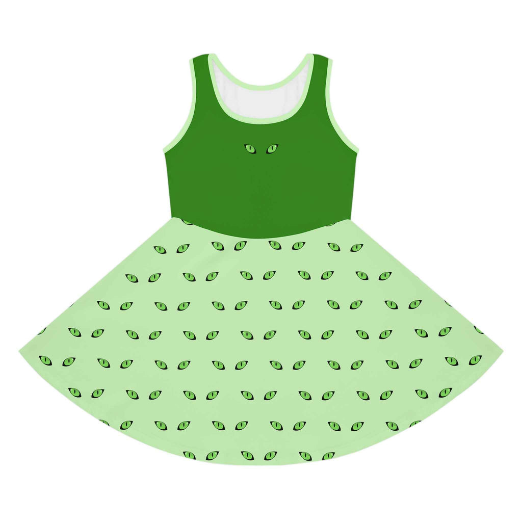 Cat Eyes Twirl Dress for Girls – Whimsical Sleeveless A-Line Summer Dress